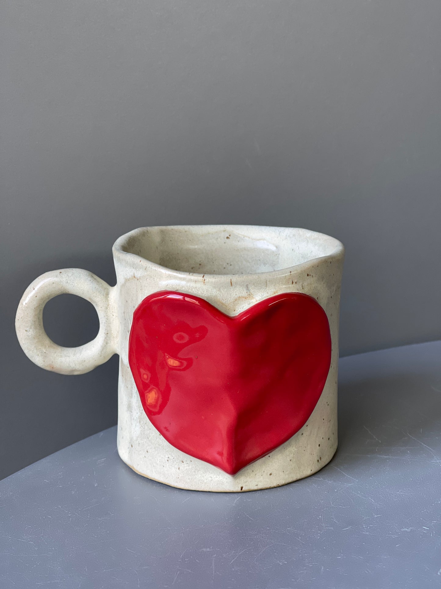 Cana Latte Ceramica Red Heart
