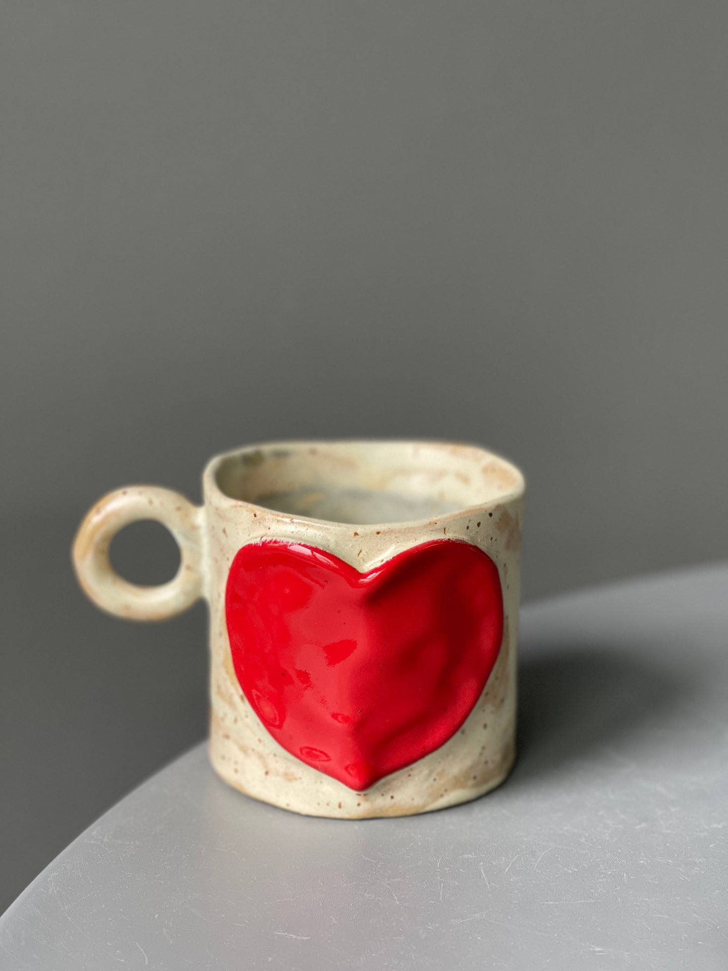 Cana Latte Ceramica Red Heart