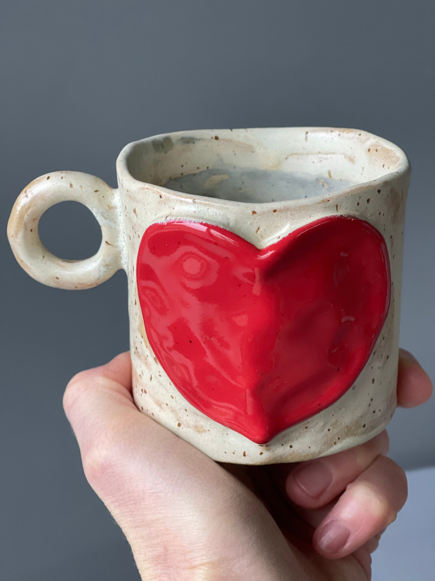 Cana Latte Ceramica Red Heart