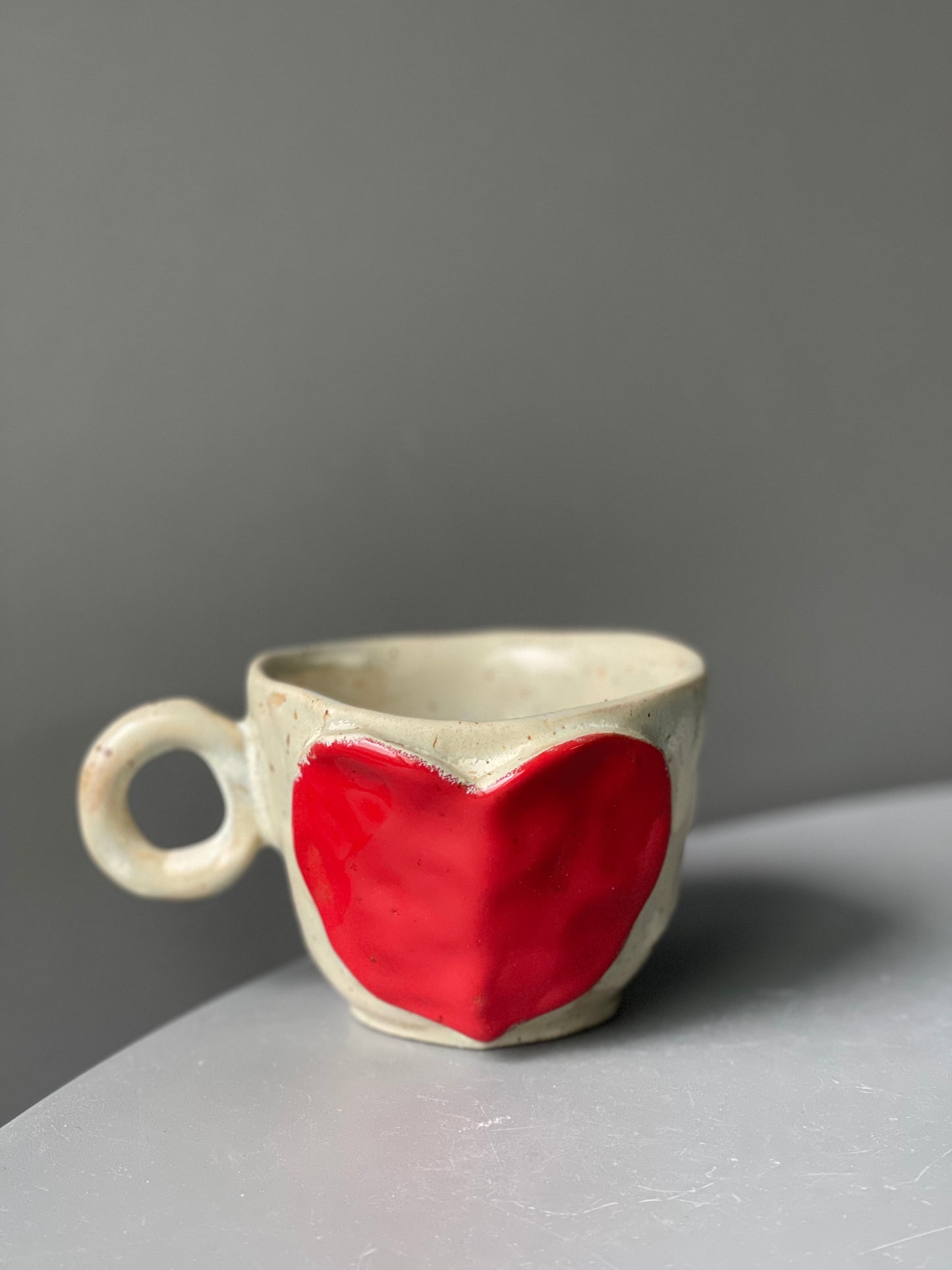 Cana Cappuccino Ceramica Red Heart