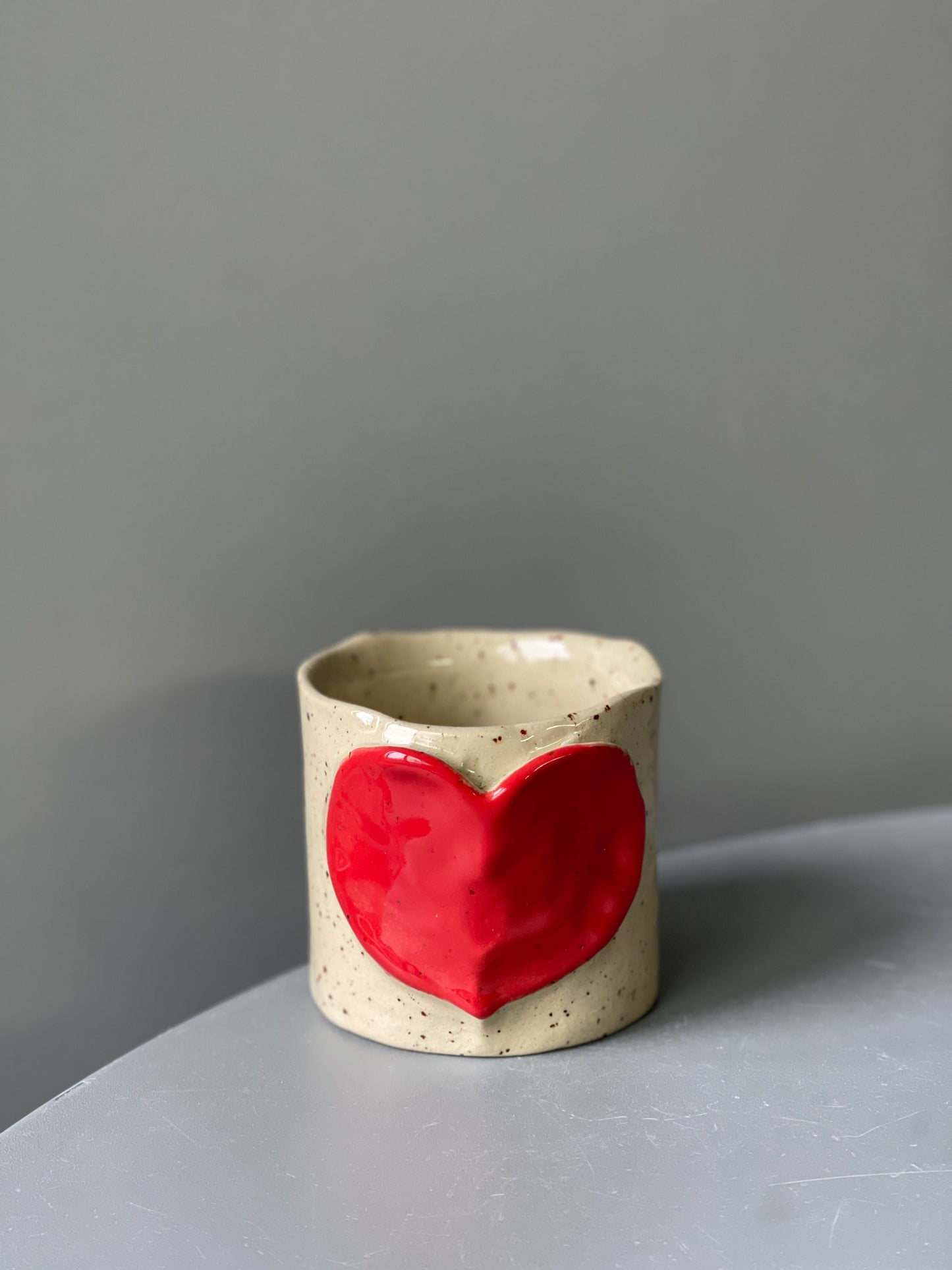 Cana Ceramica Latte Red Heart