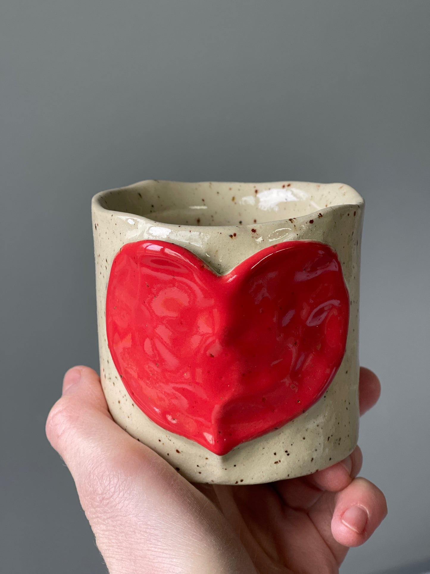 Cana Ceramica Latte Red Heart