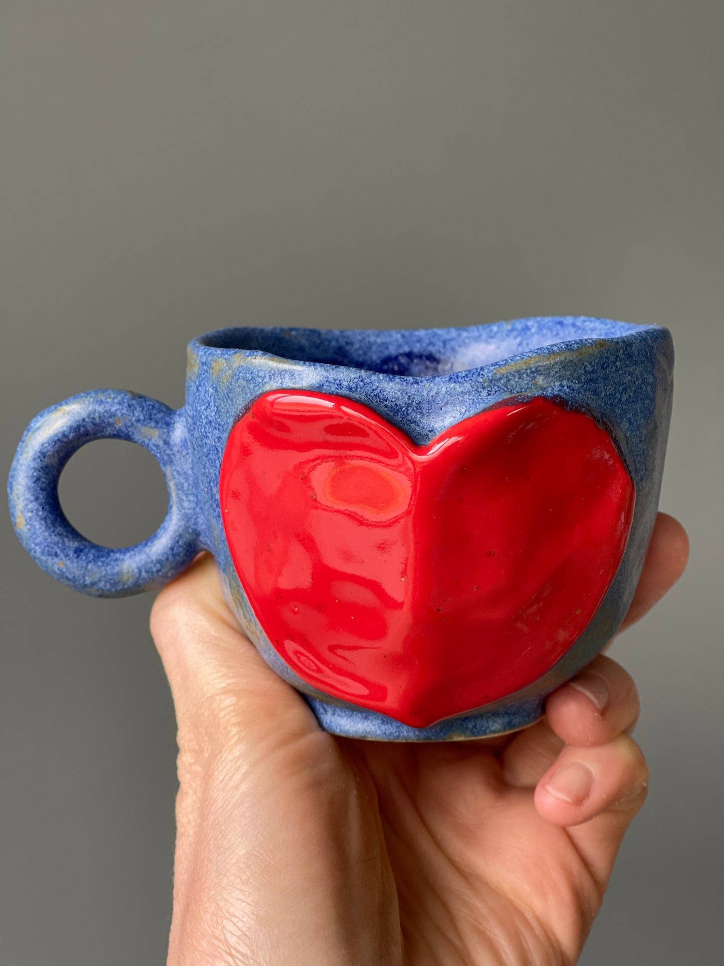 Cana Cappuccino Ceramica Red Heart