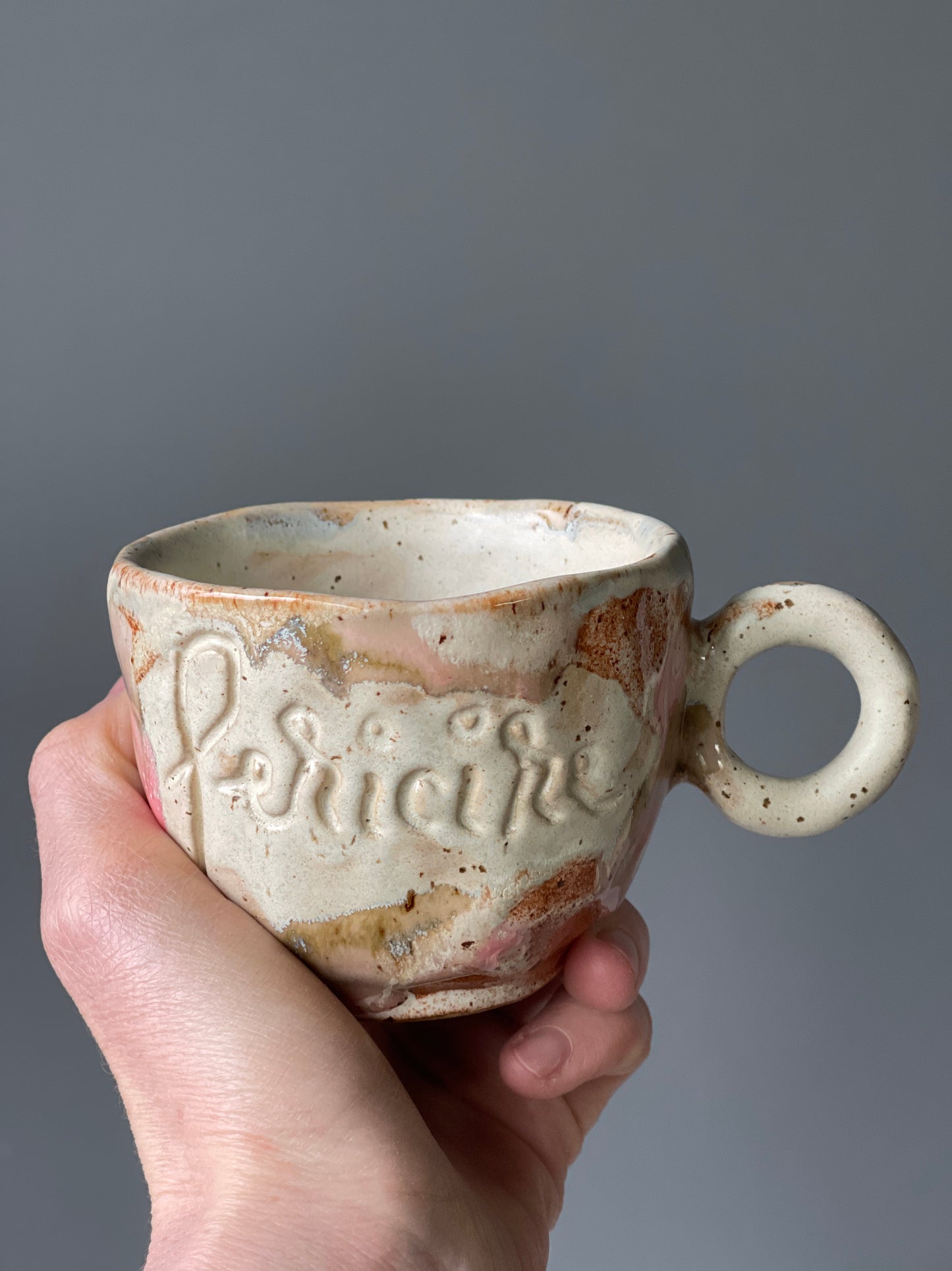 Cana Cappuccino cu mesaj "Fericire"