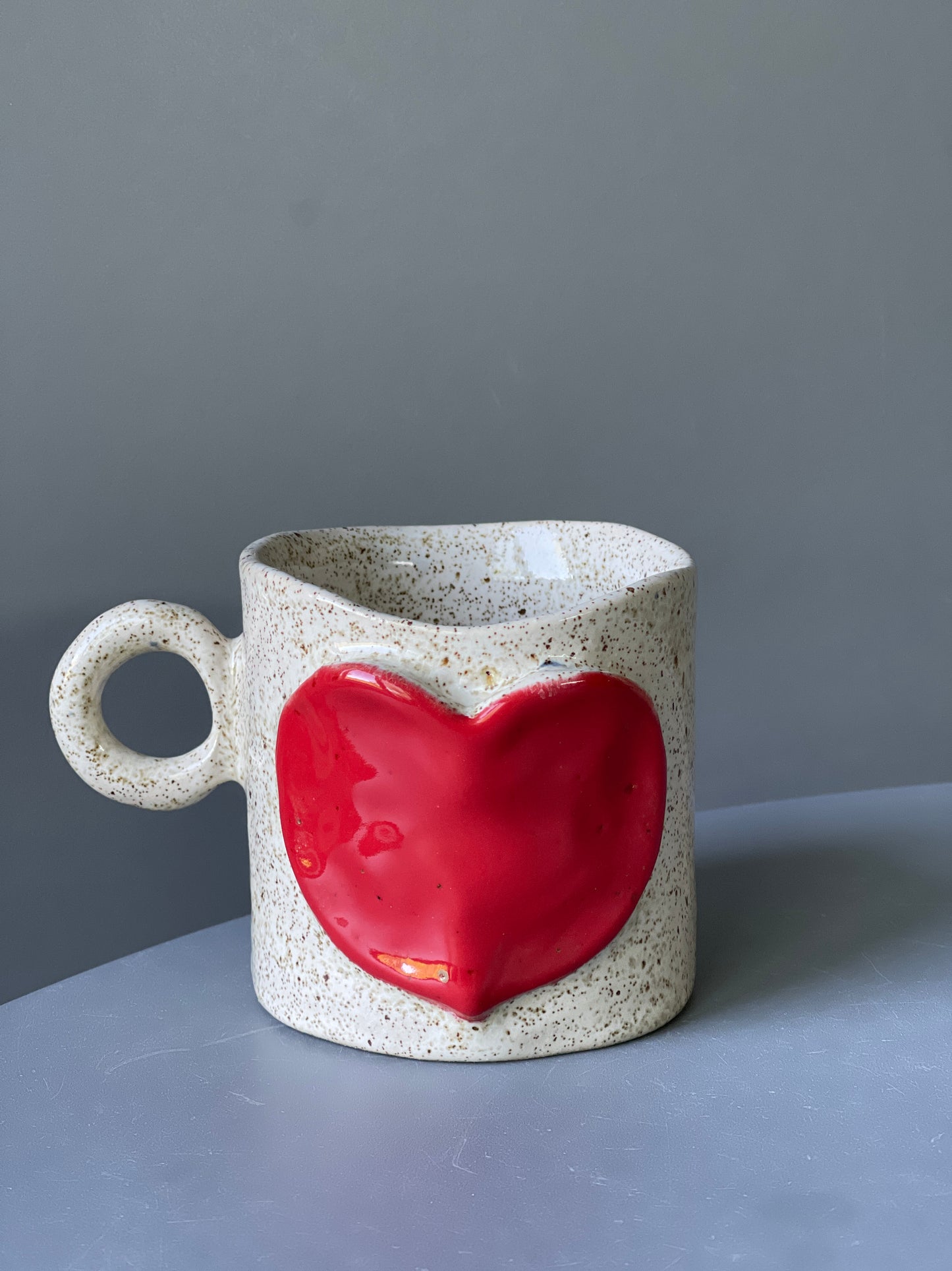 Cana Latte Ceramica Red Heart