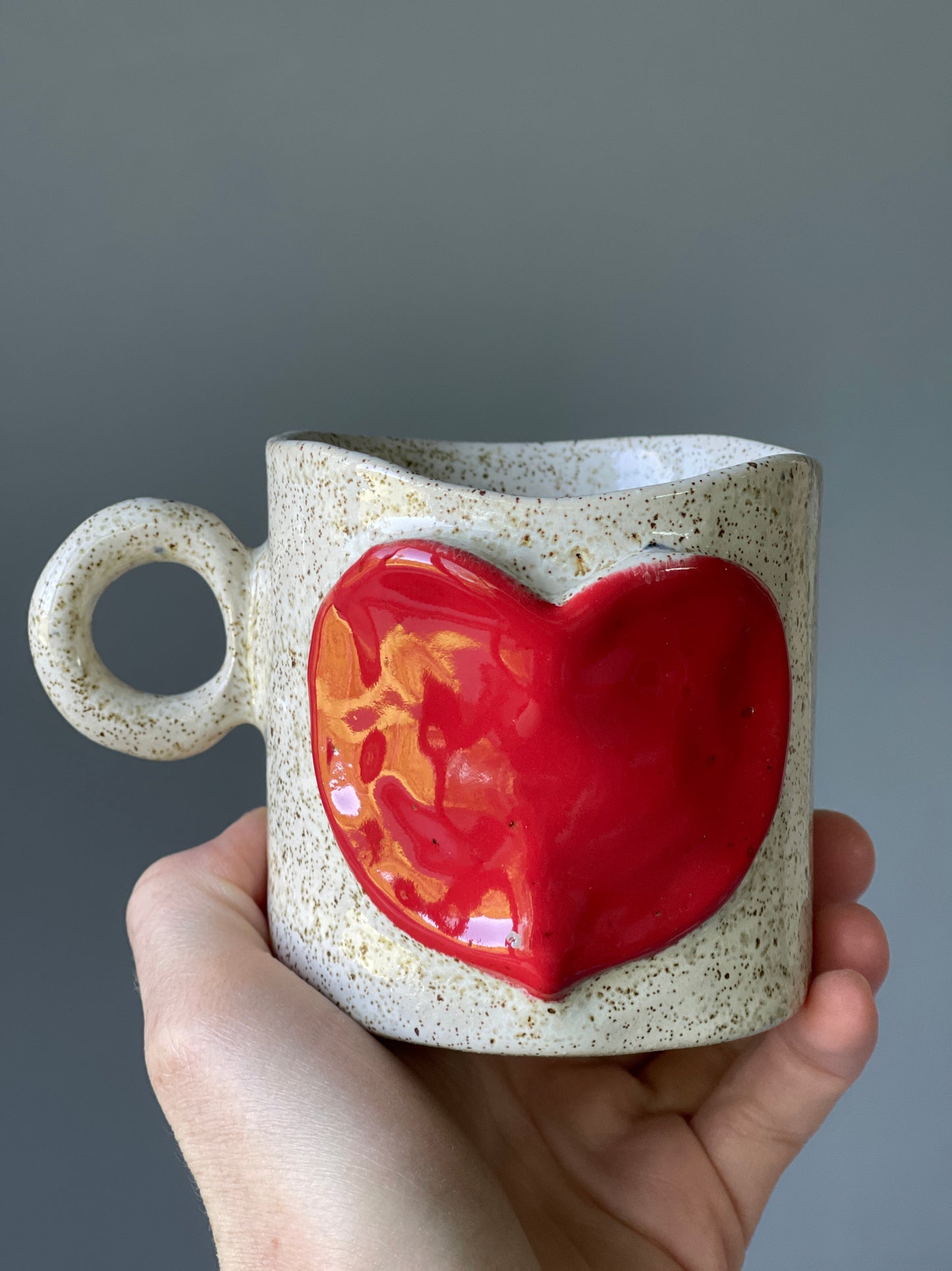 Cana Latte Ceramica Red Heart