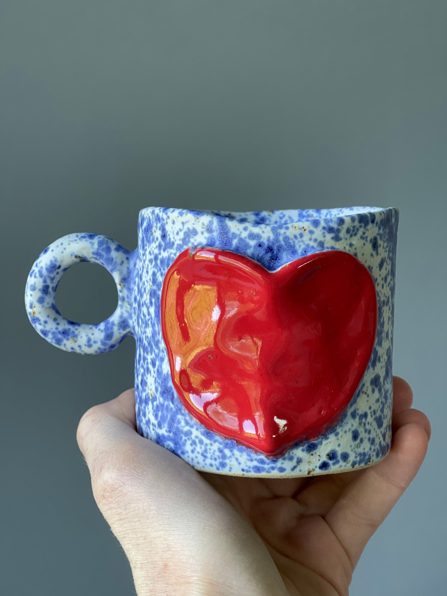 Cana Latte Ceramica Red Heart