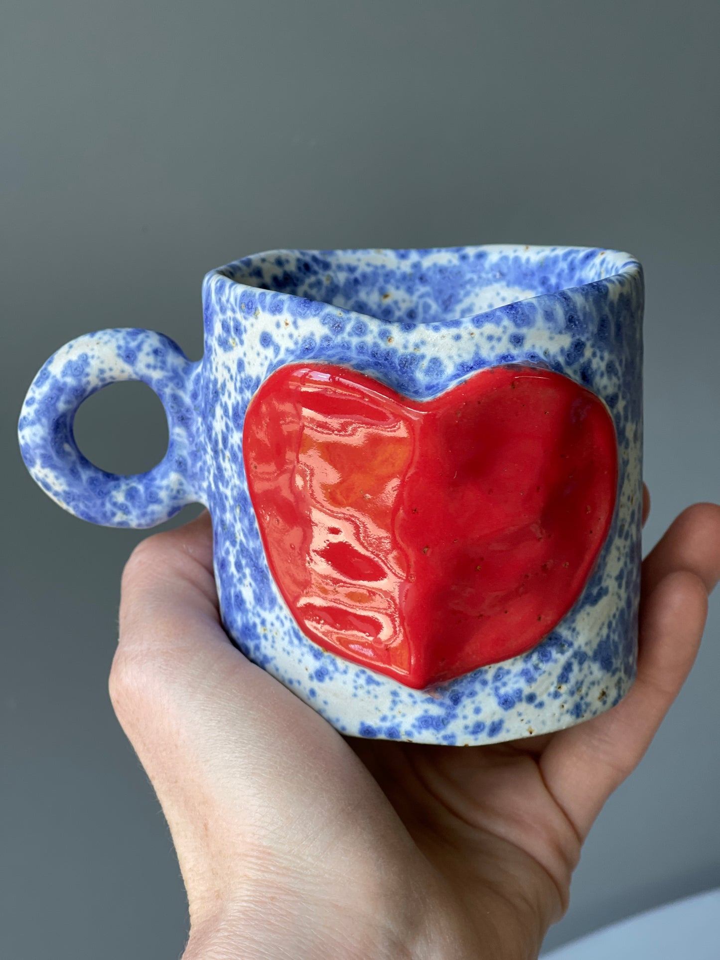 Cana Ceramica Red Heart