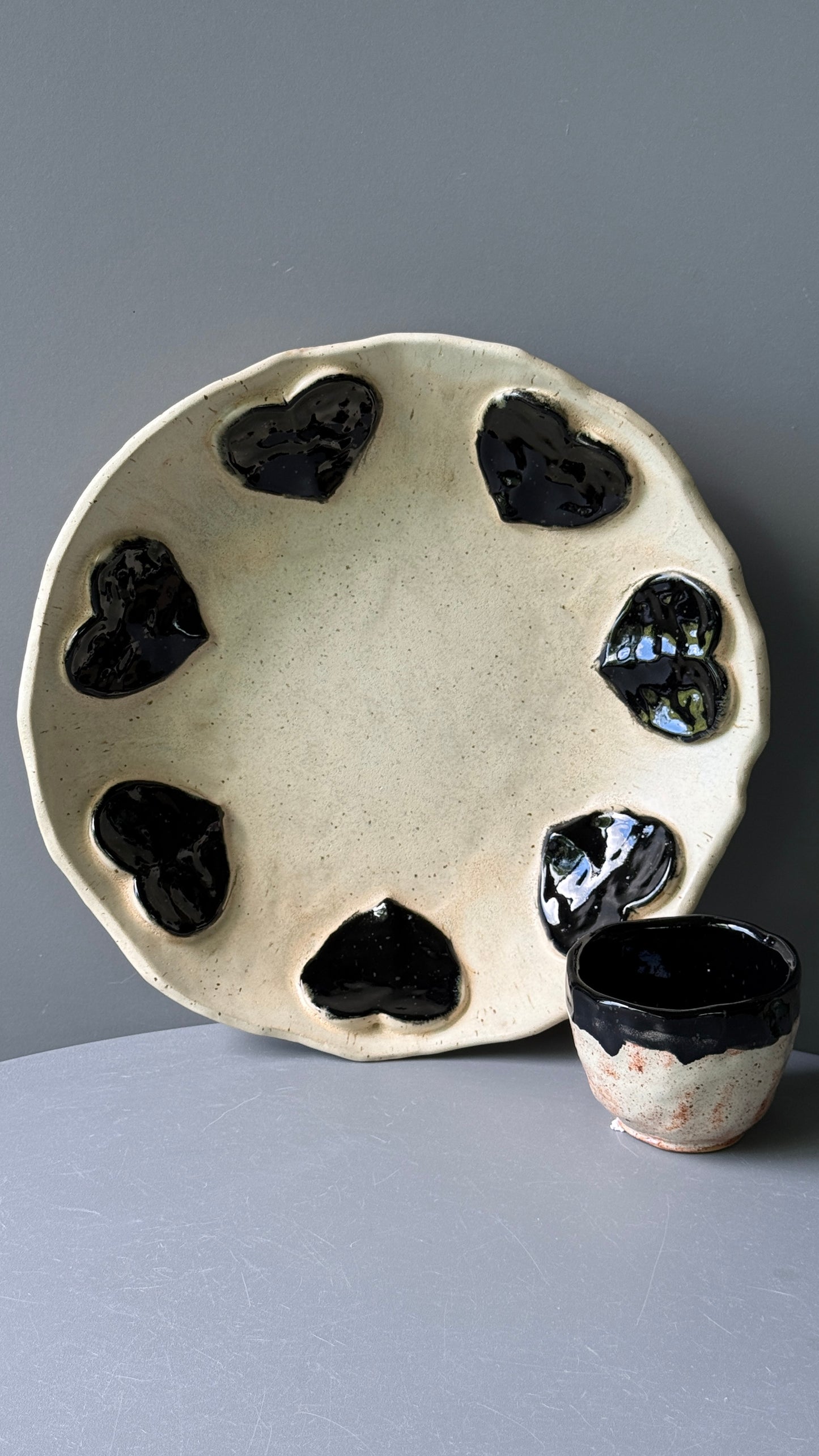 Bol Ceramica Black Hearts