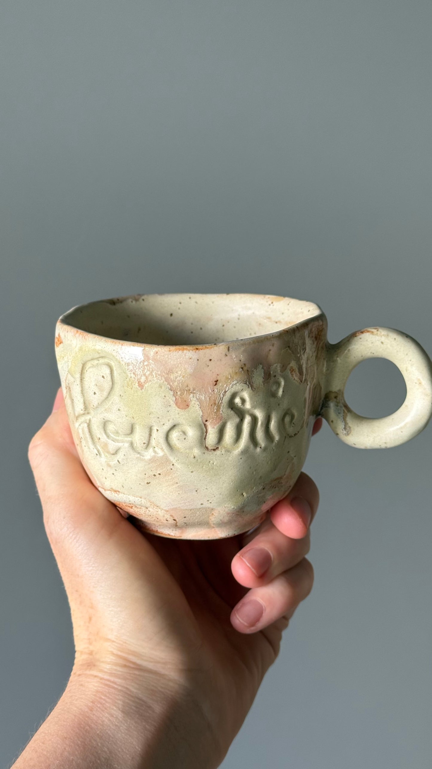 Cana Cappuccino cu mesaj "Bucurie"