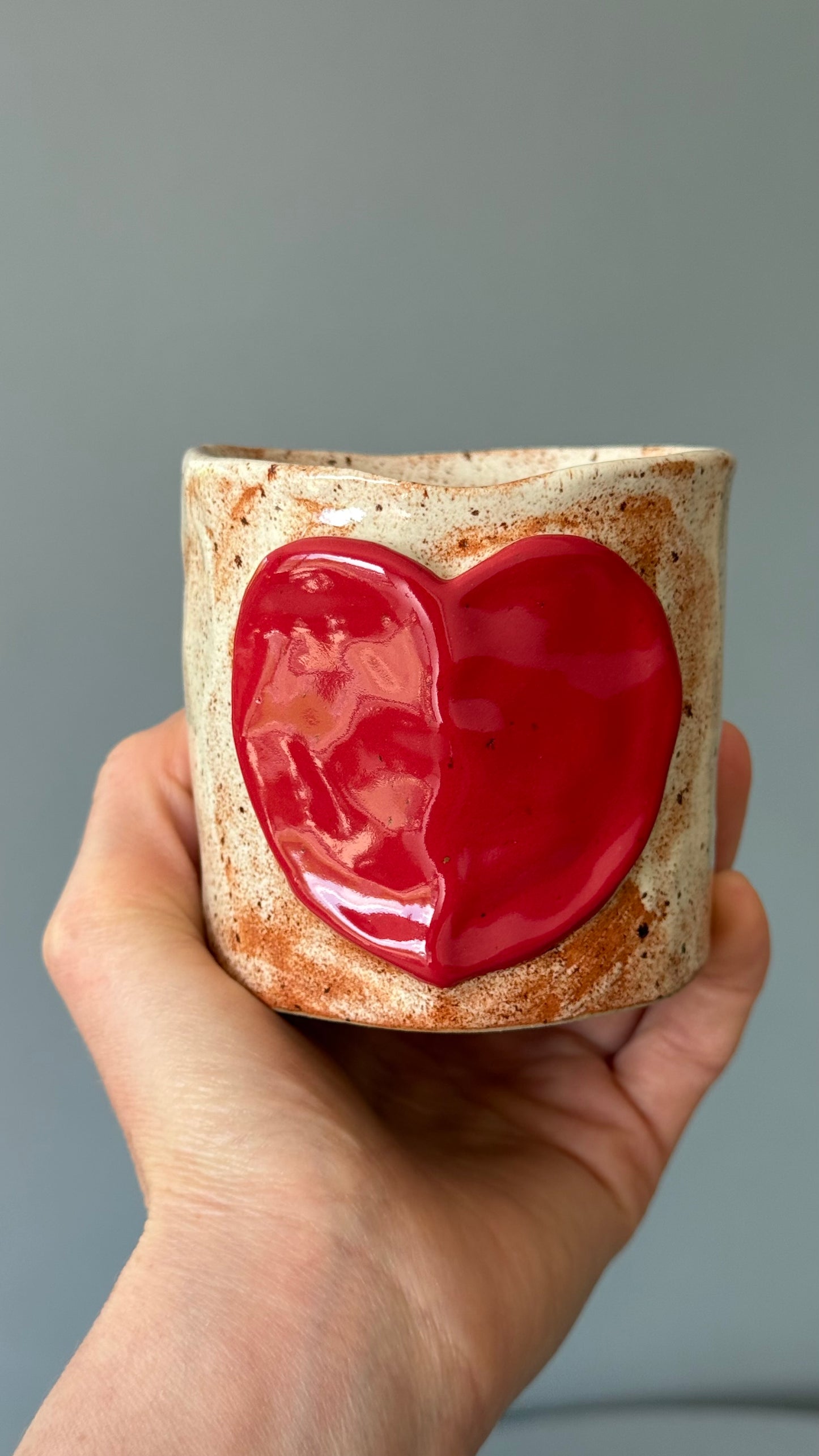 Cana Ceramica Latte Red Heart