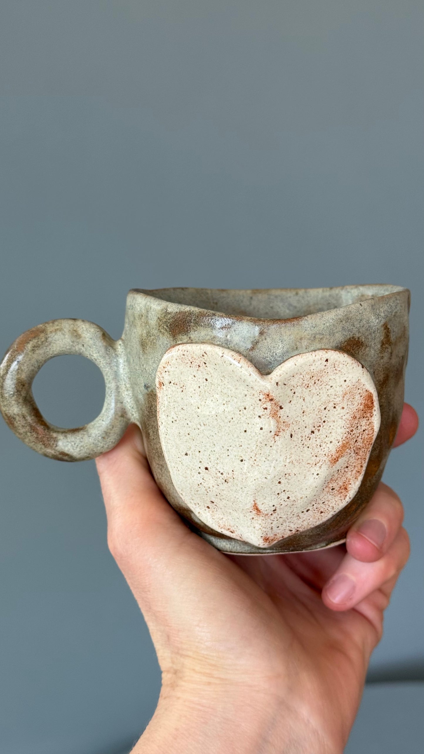 Cana Cappuccino Ceramica Beige Heart