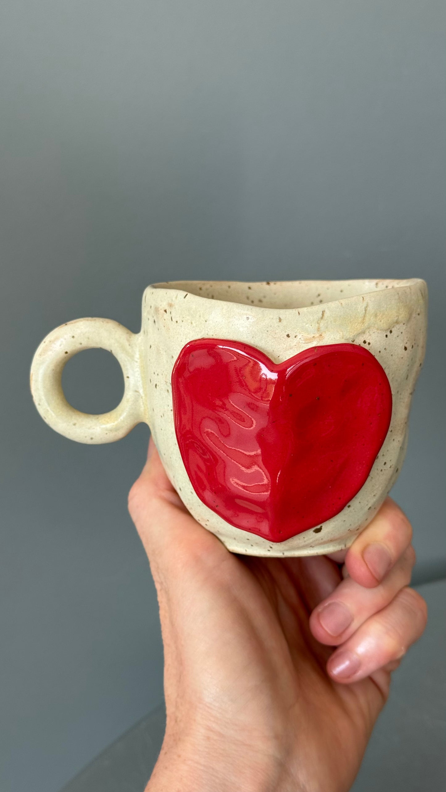 Cana Ceramica Cappuccino Red Heart