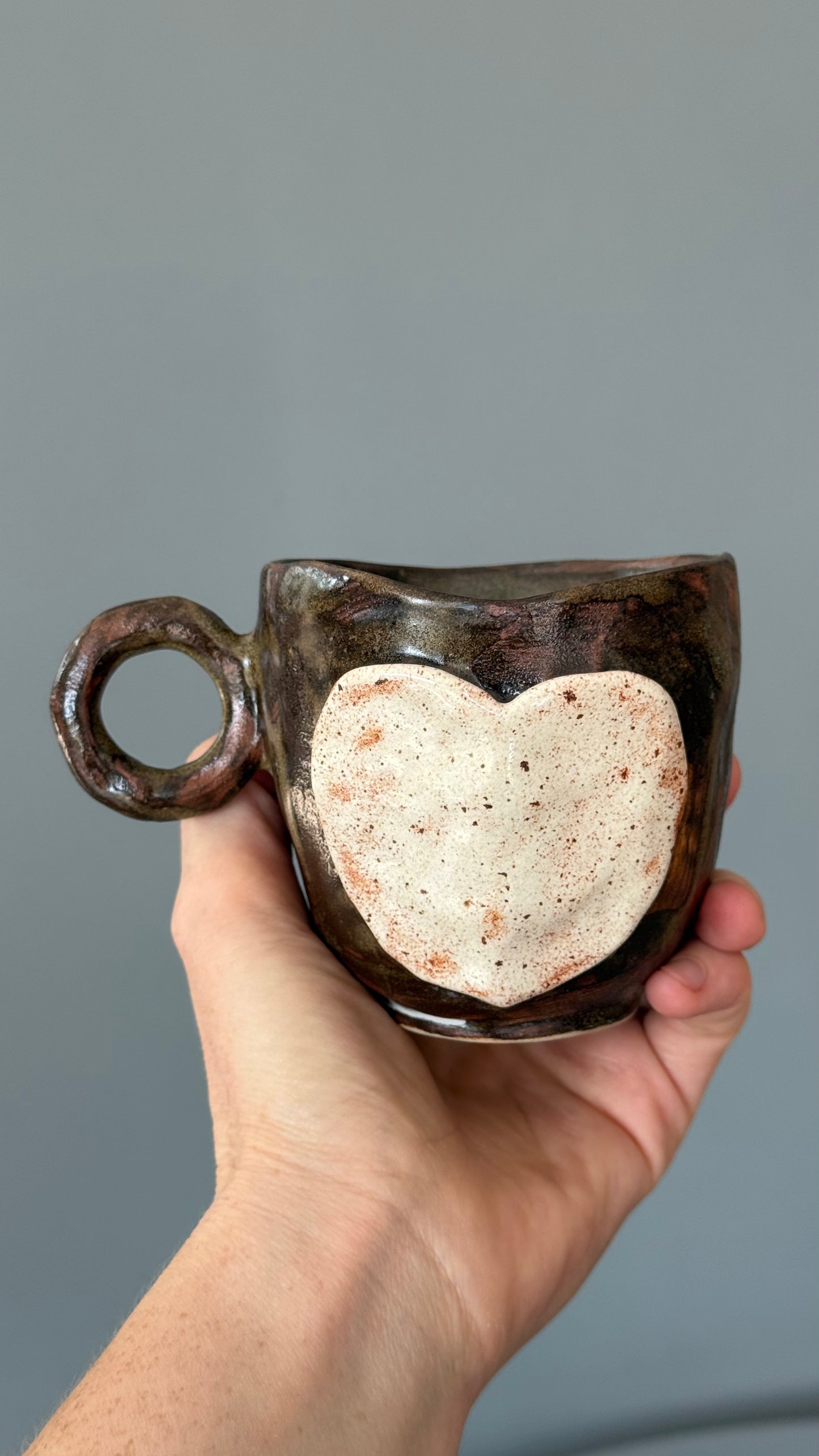 Cana Ceramica Cappuccino Beige Heart