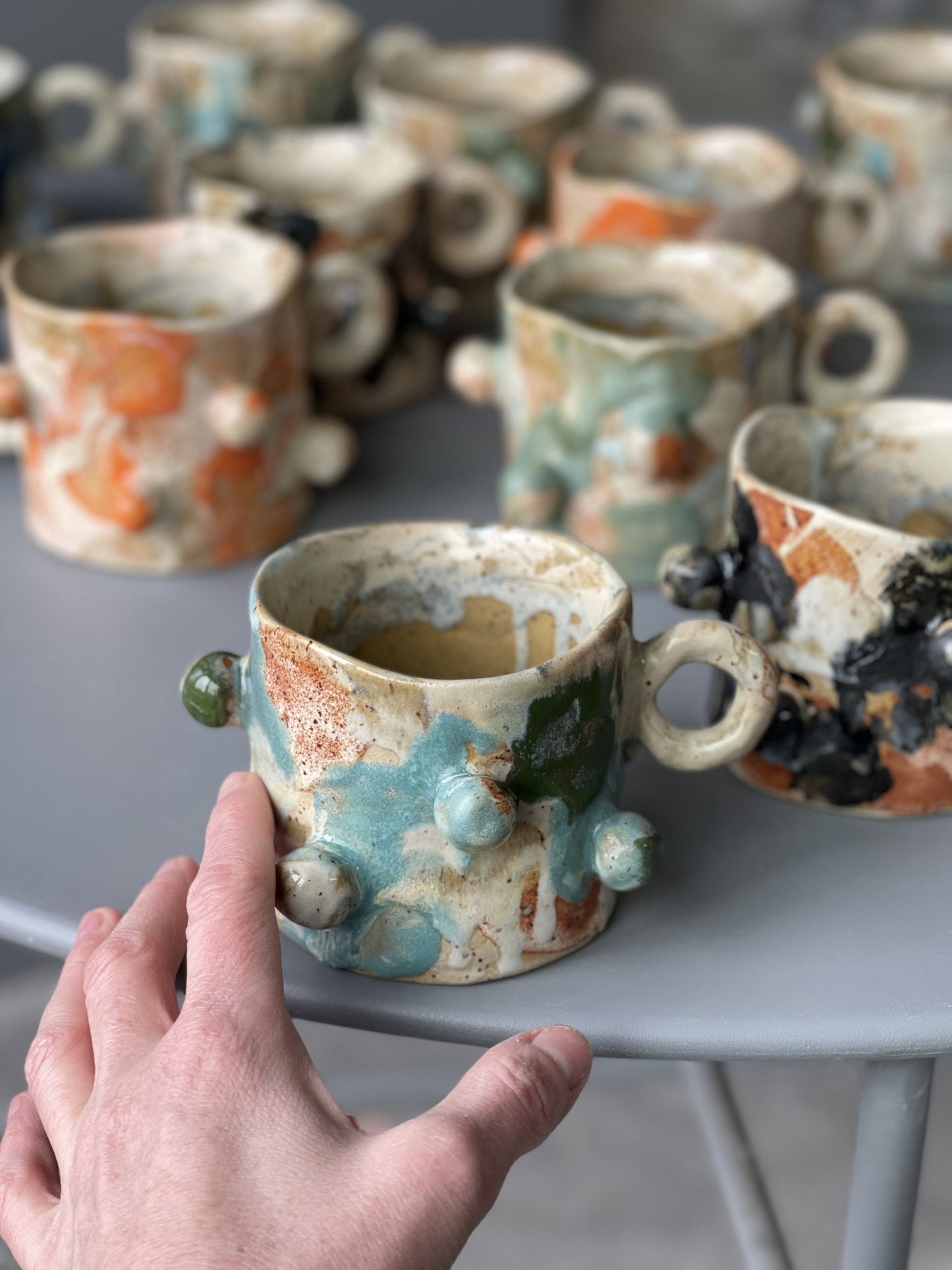 Cana Ceramica Orange Bubbles