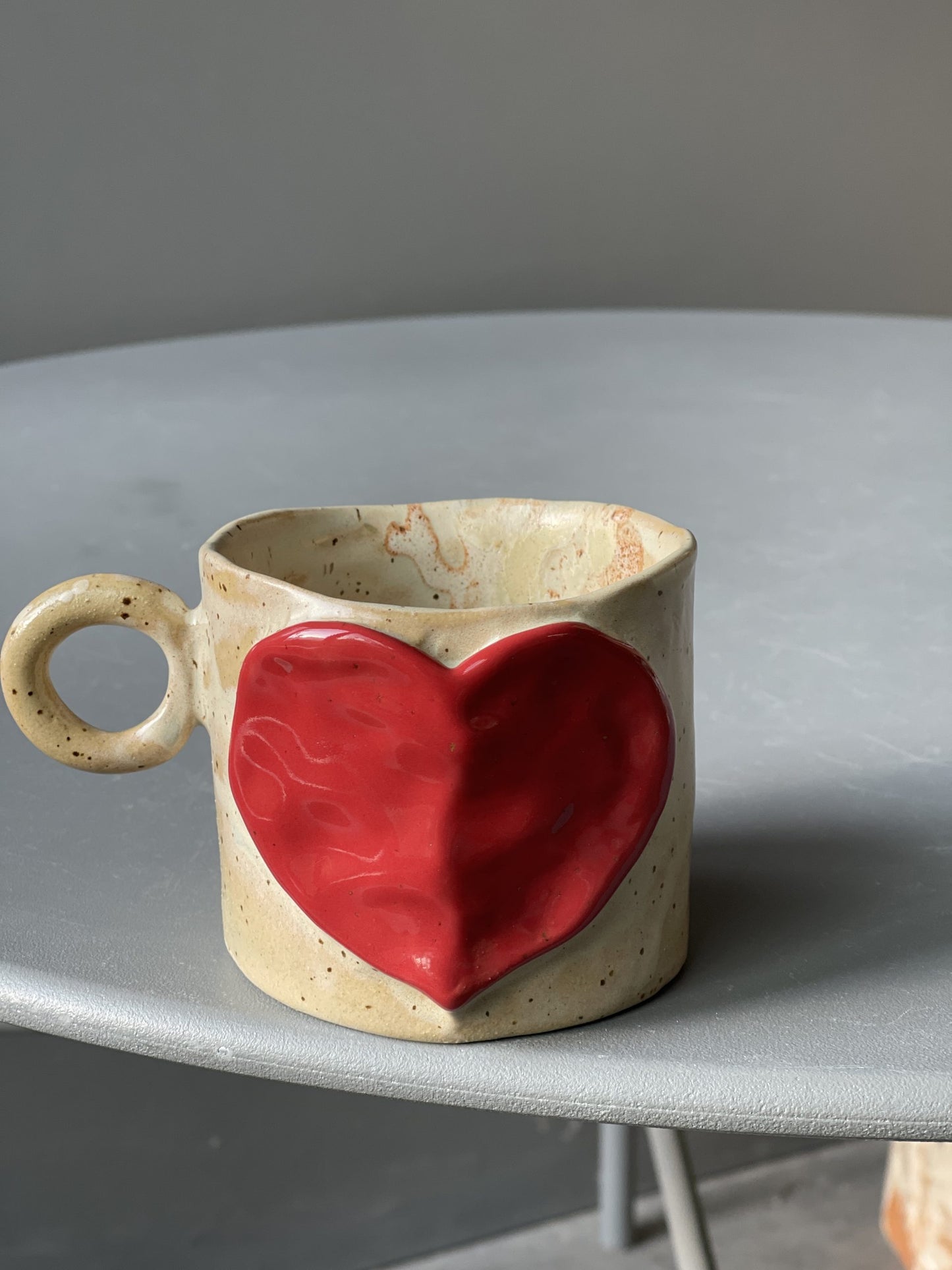 Cana Ceramica Red Heart