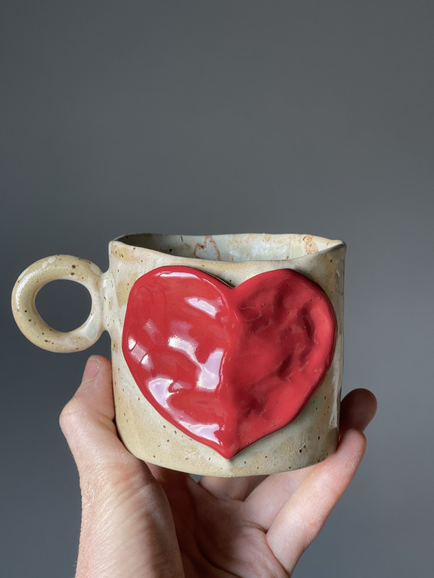 Cana Ceramica Red Heart