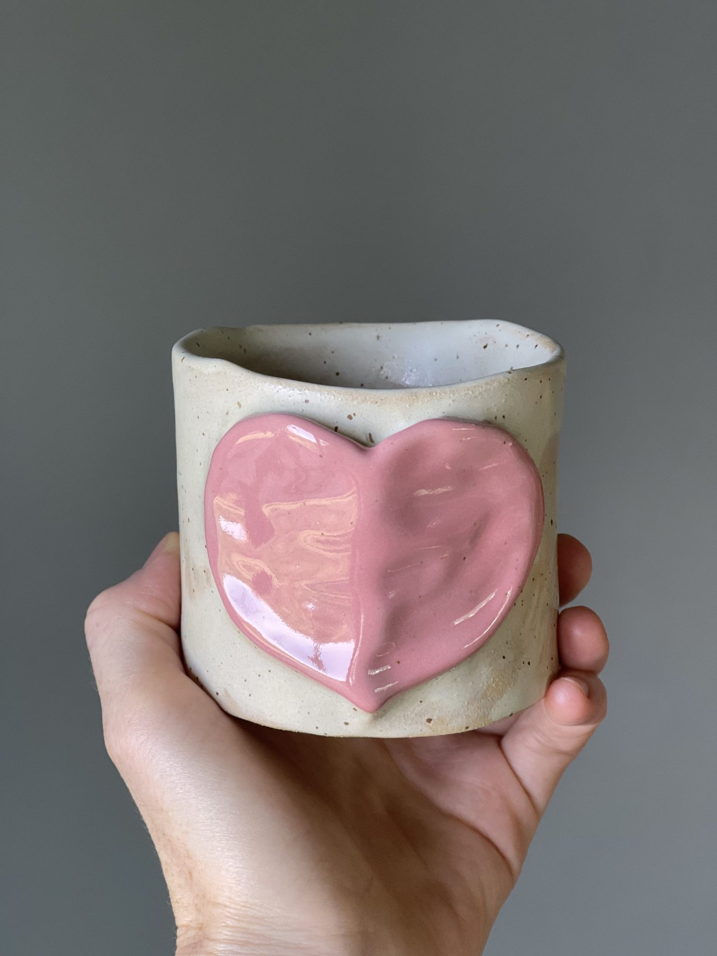 Cana Ceramica Latte Green Heart