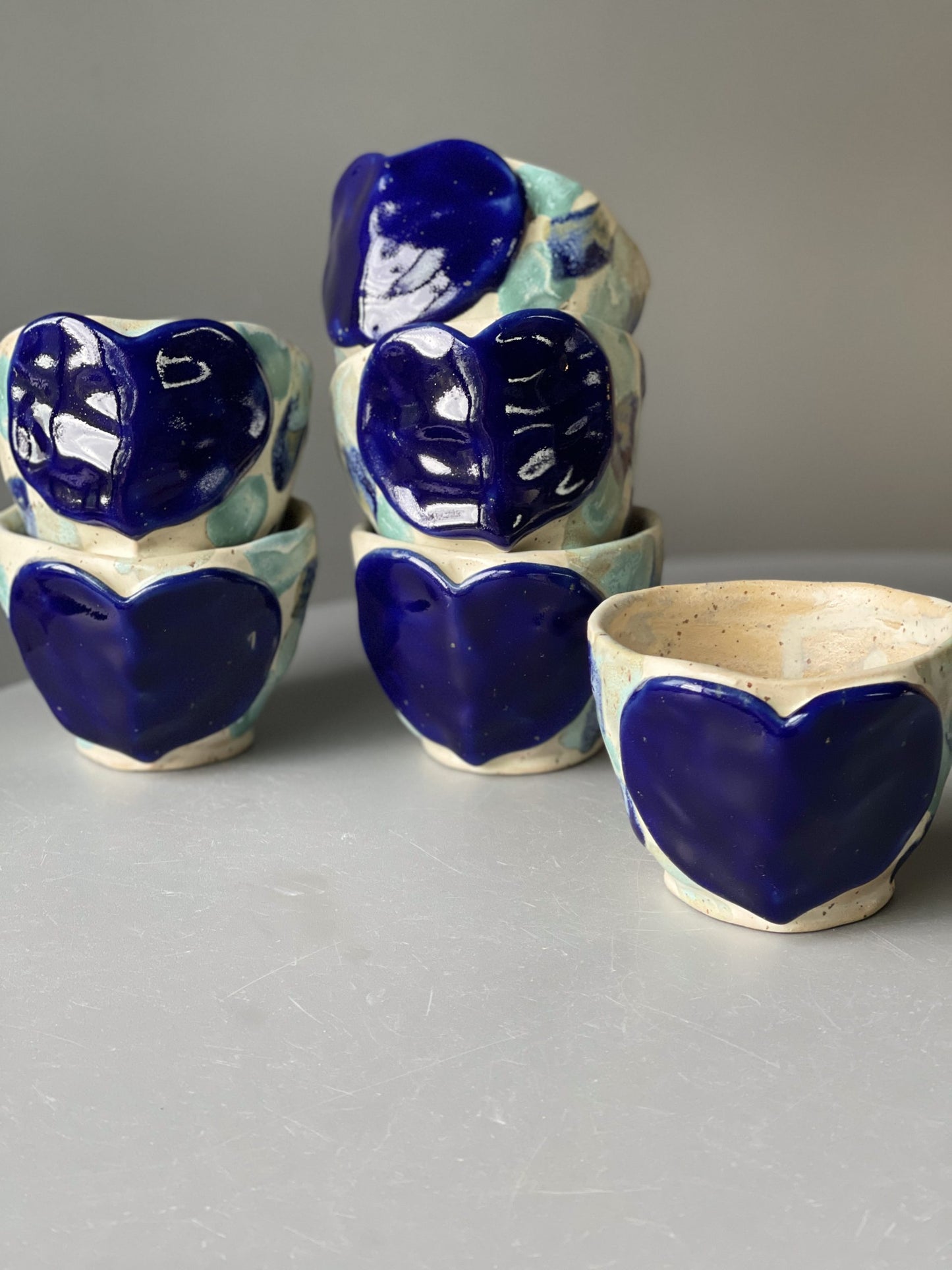 Cana Ceramica Blue Heart
