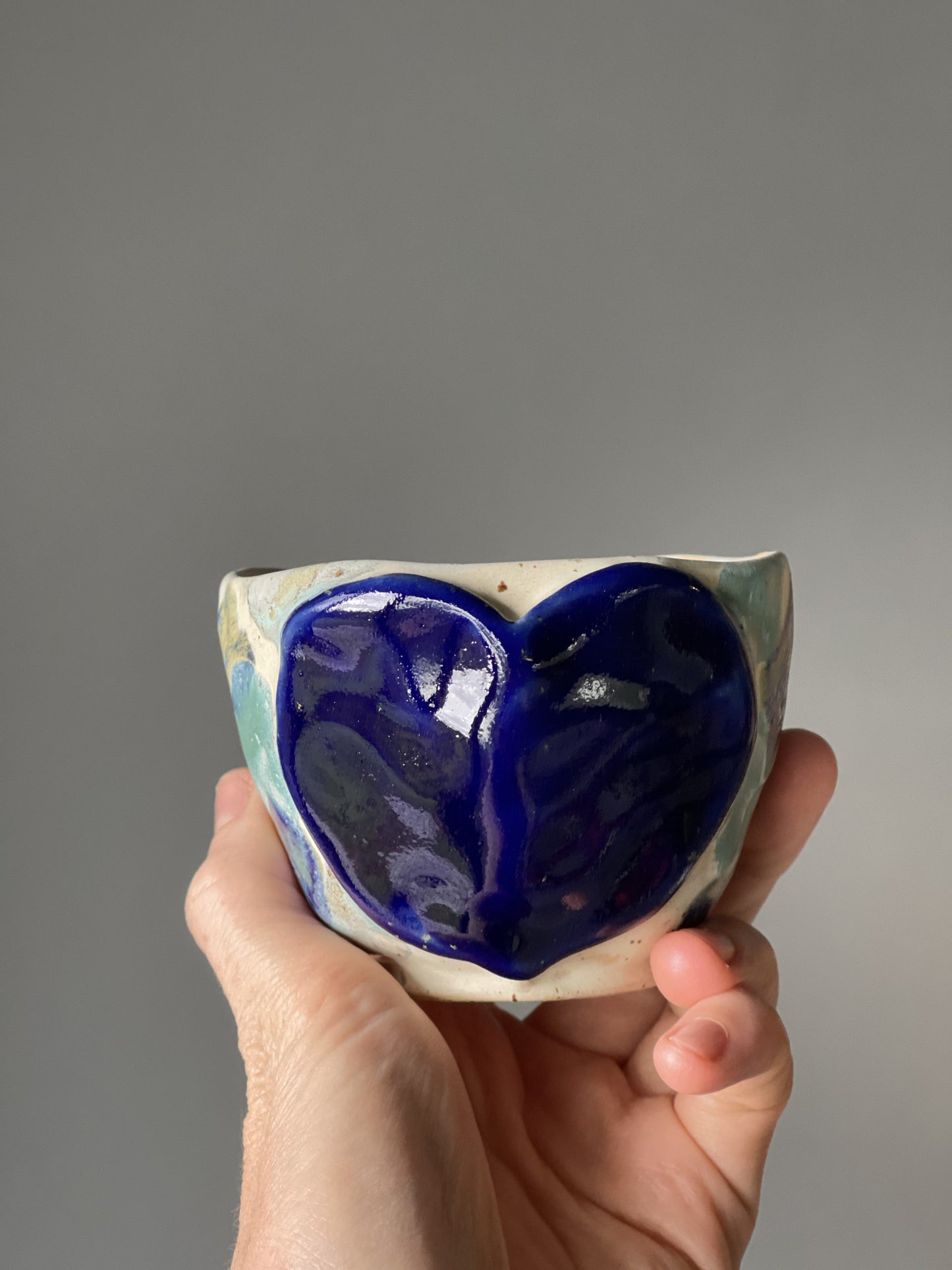 Cana Ceramica Blue Heart