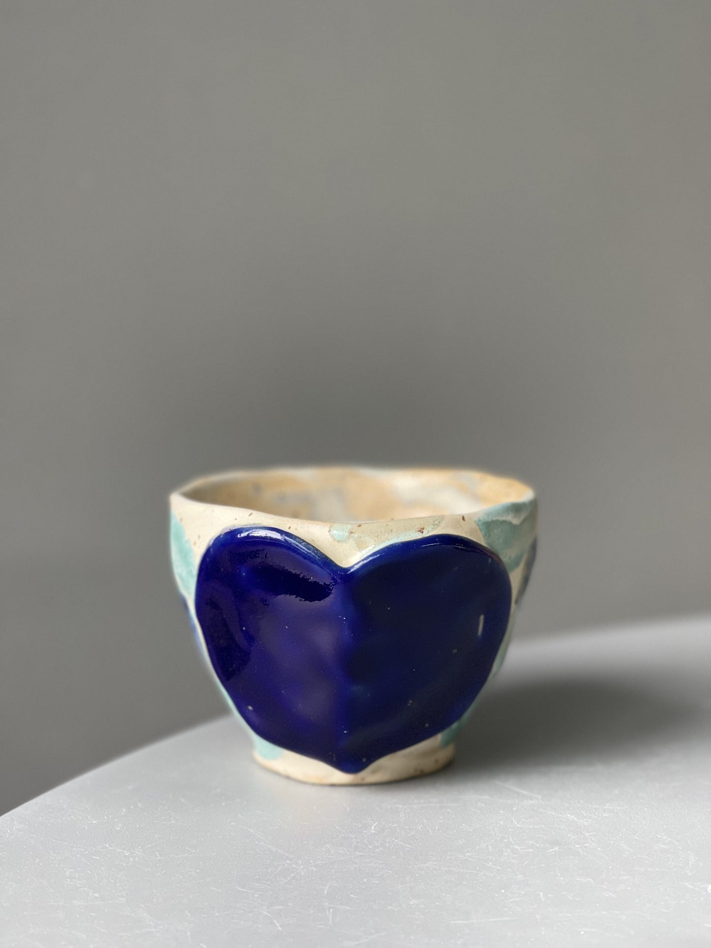 Cana Ceramica Blue Heart