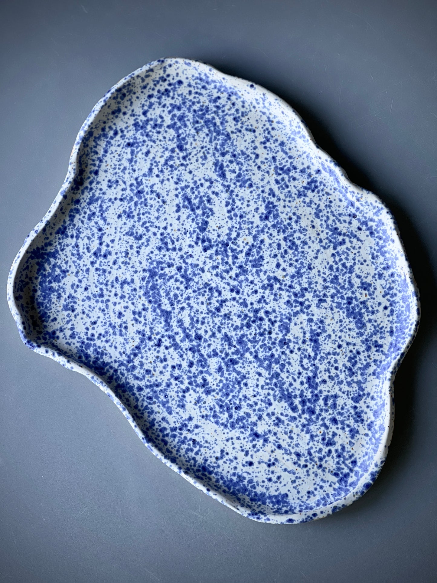 Platou Ceramica Blue Freckles