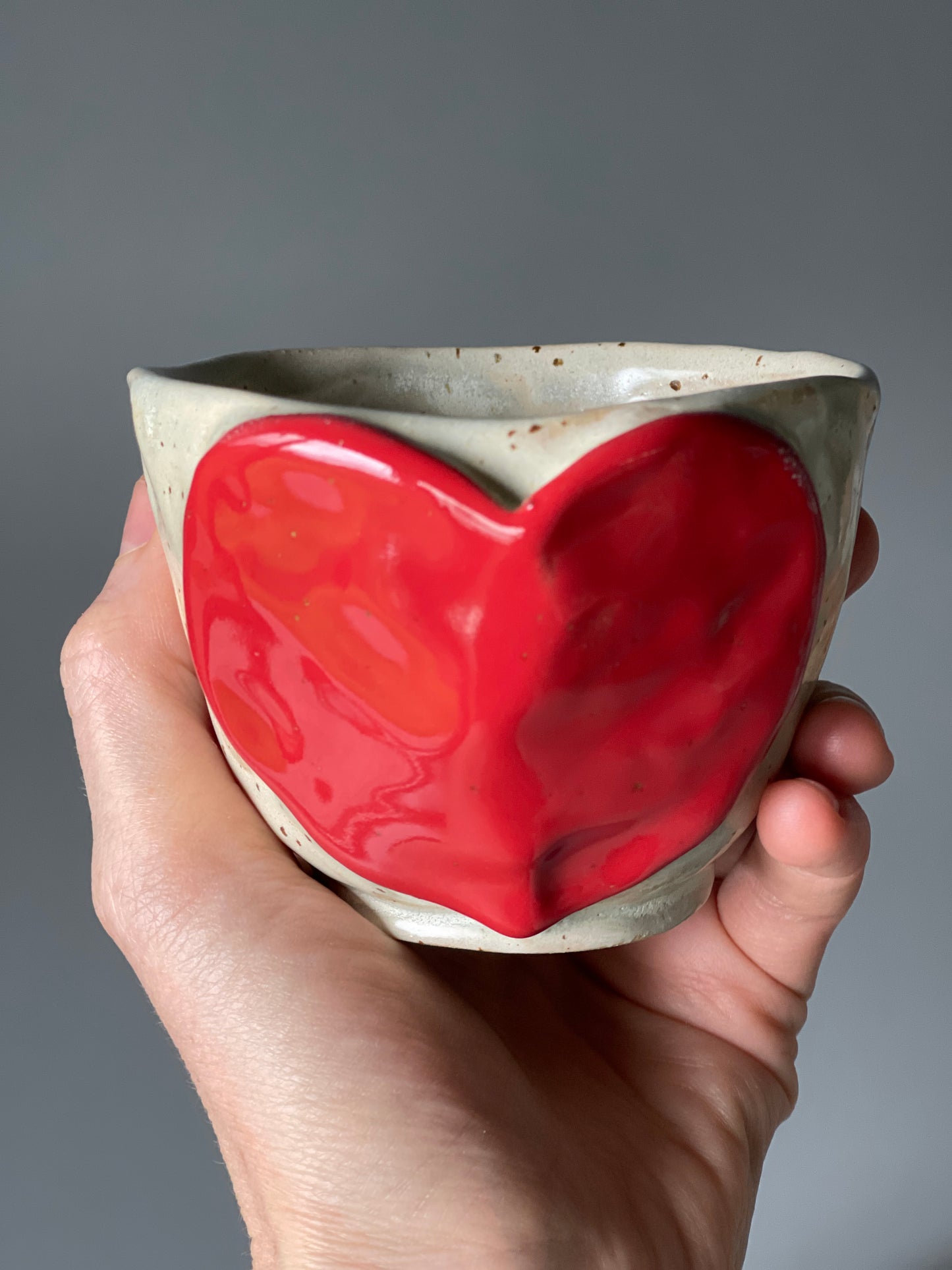 Cana Ceramica Red Heart