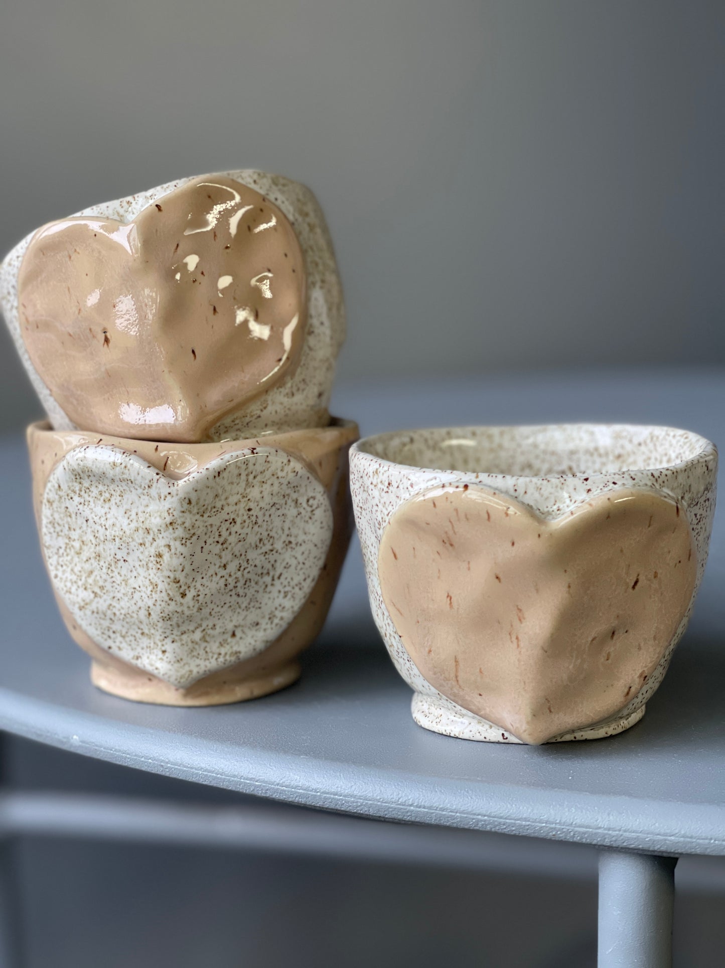 Cana Ceramica Beige Heart