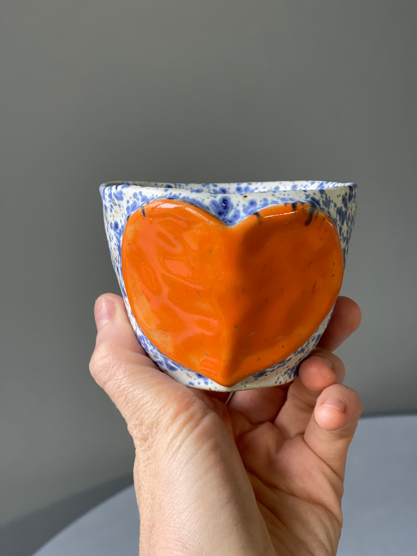 Cana Ceramica Orange Heart