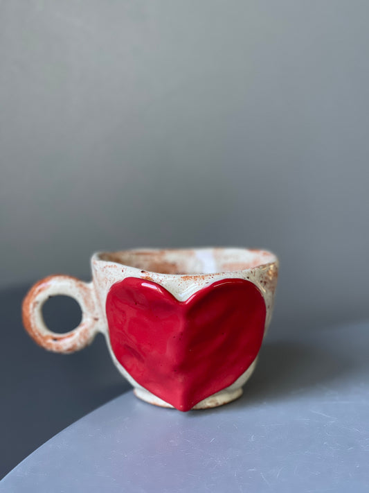 Cana Cappuccino Ceramica Red Heart