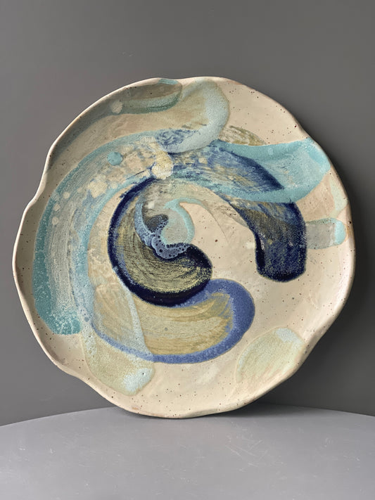 Platou Ceramica Aquarelle Blue
