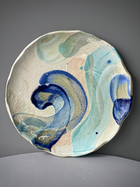 Platou Ceramica Aquarelle Blue