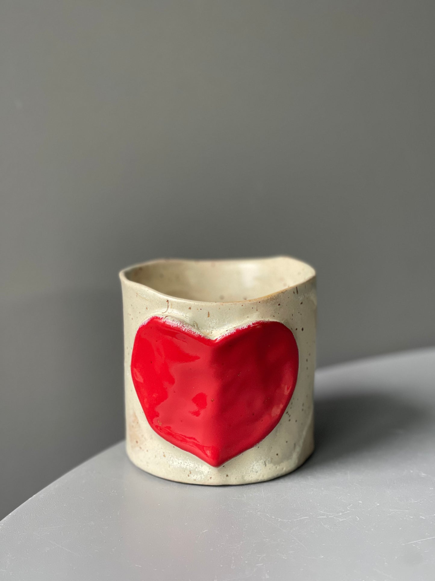 Cana Ceramica Latte Red Heart