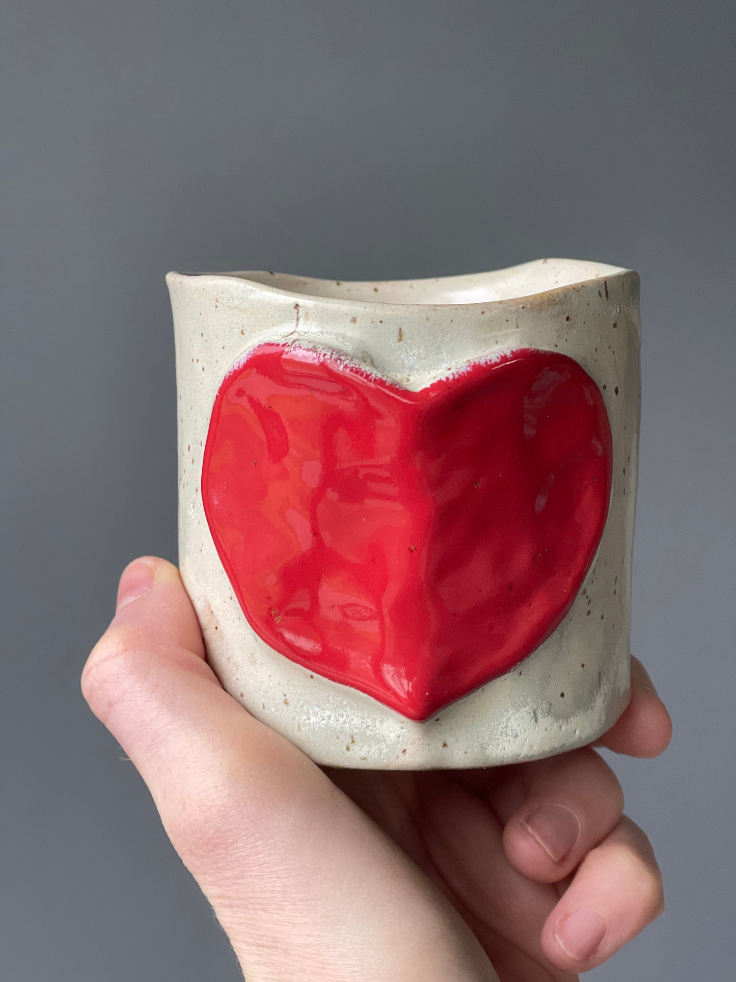 Cana Ceramica Latte Red Heart