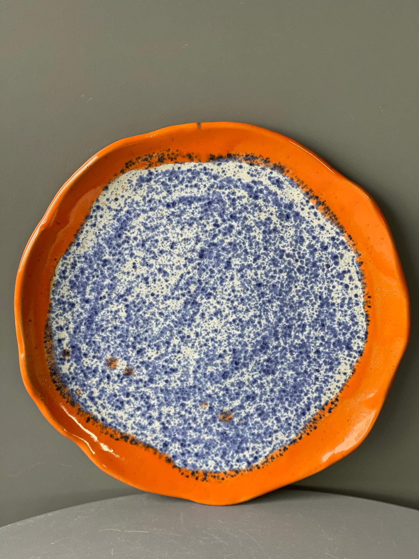 Platou Ceramic "Blue Freckles"