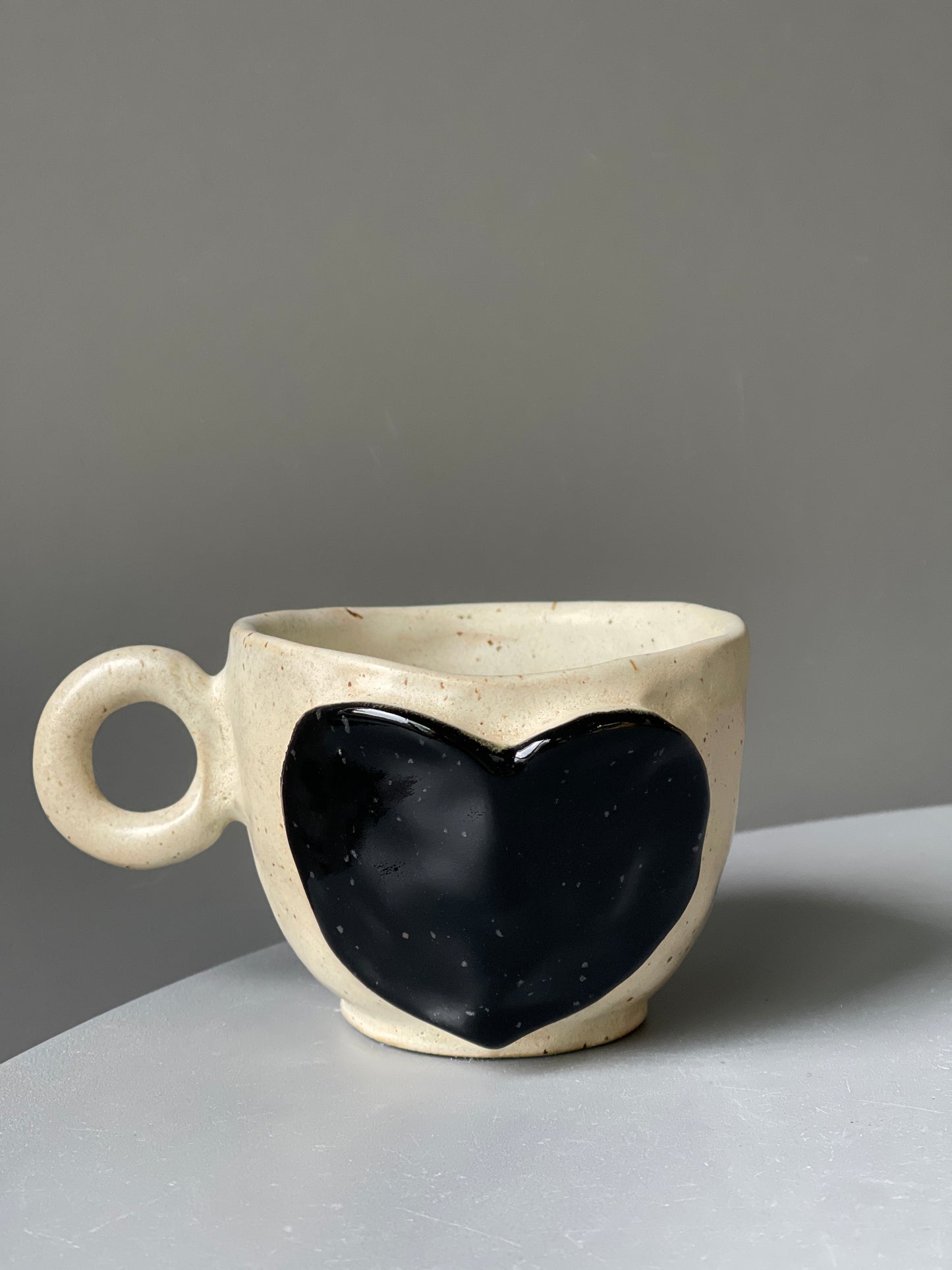 Cana Cappuccino Ceramica Black Heart