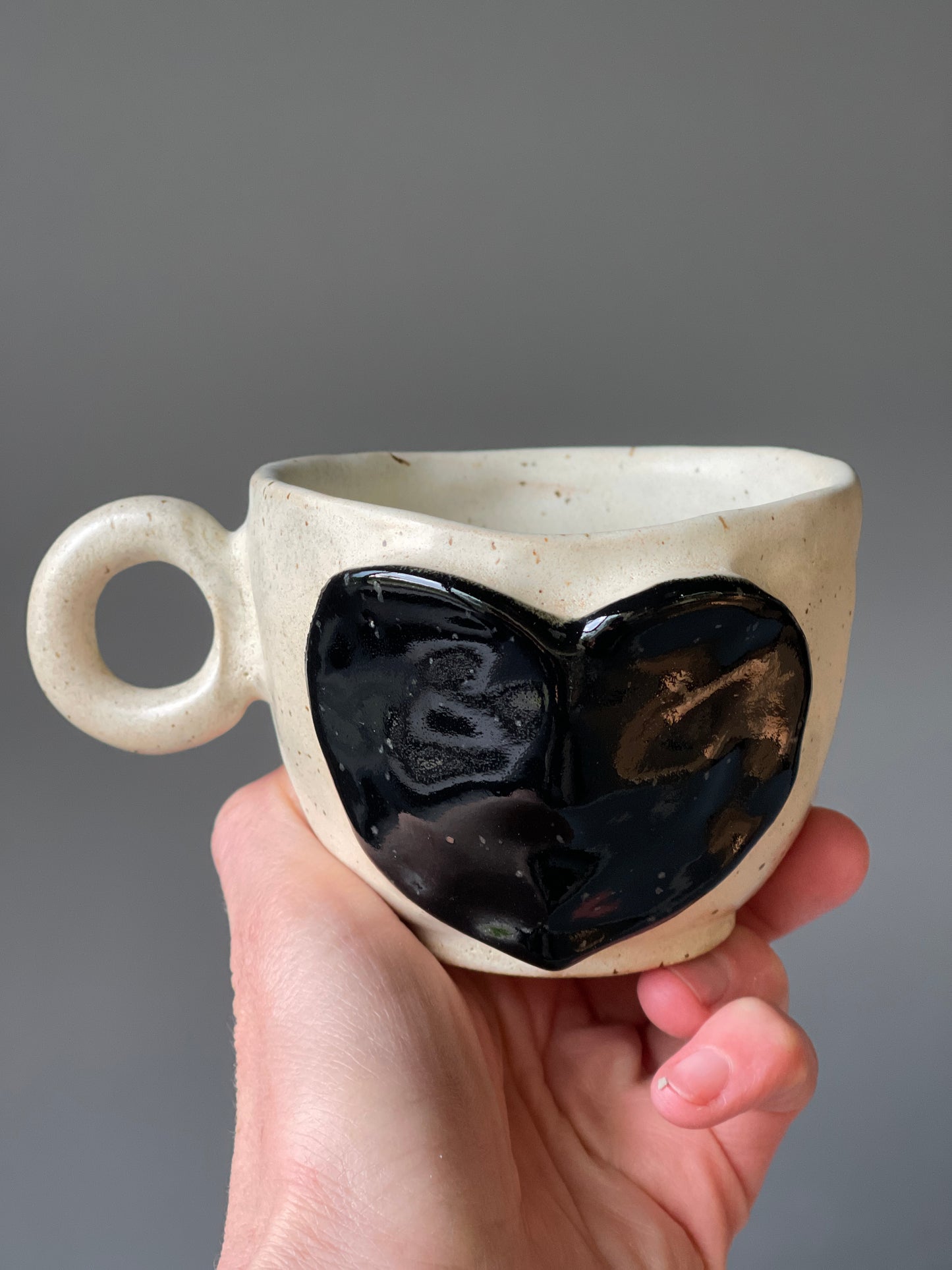 Cana Cappuccino Ceramica Black Heart