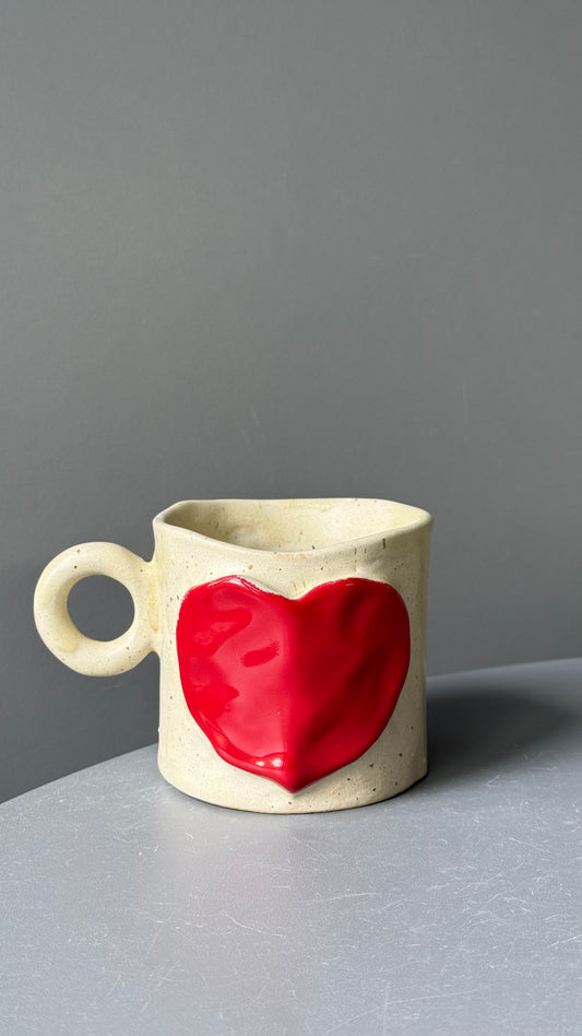 Cana Ceramica Red Heart