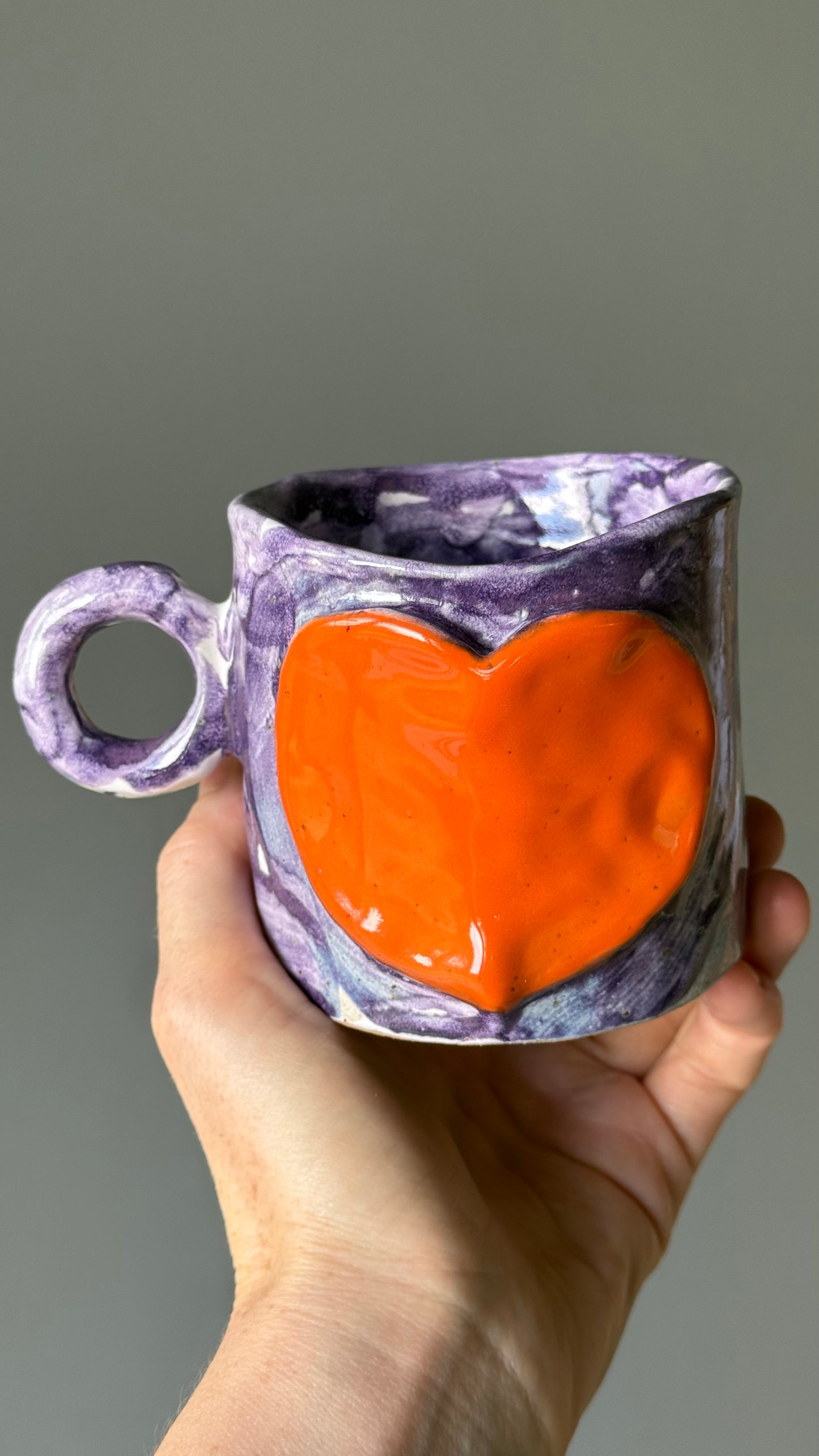 Cana Ceramica Orange Heart