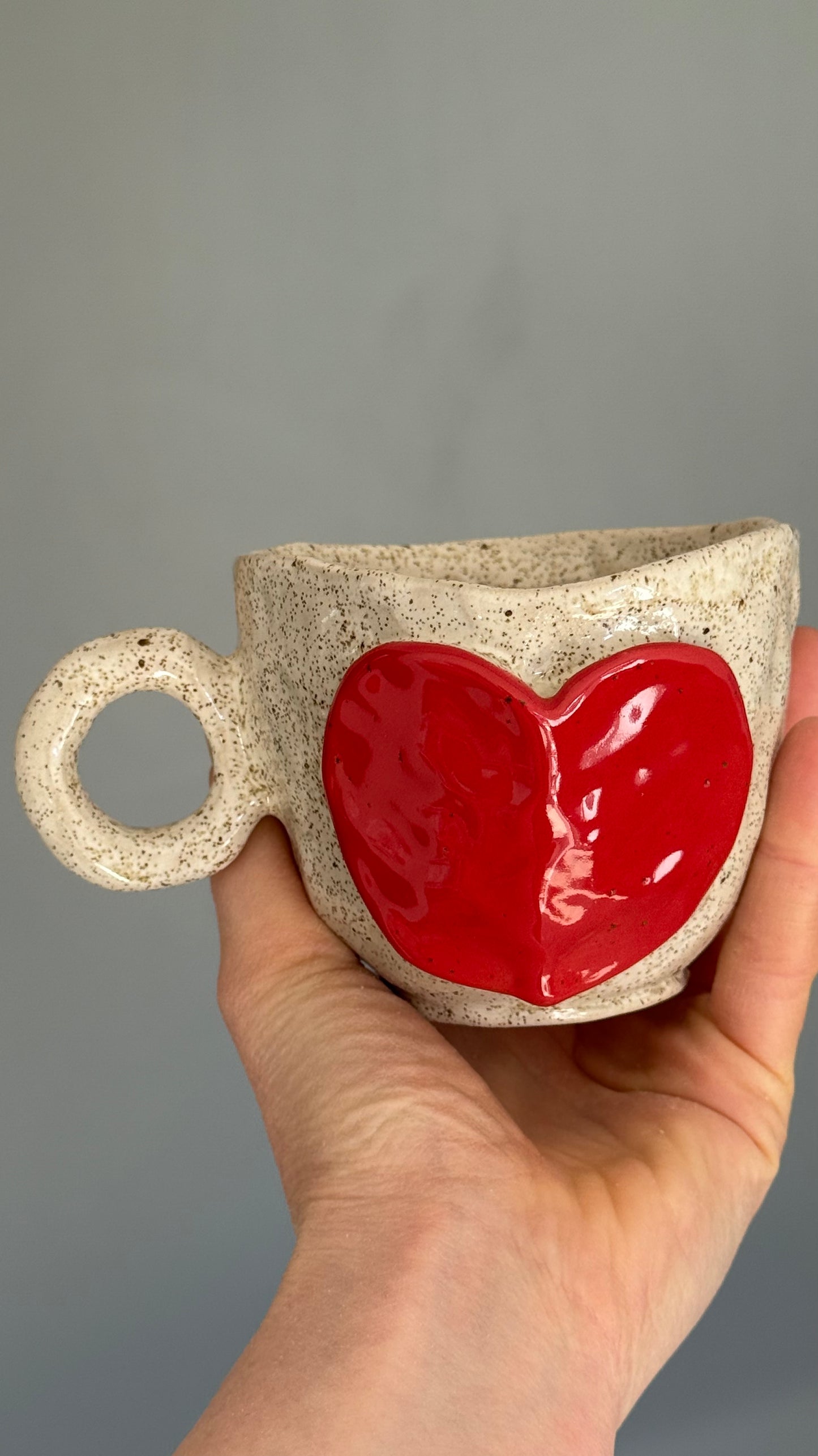 Cana Cappuccino Ceramica Red Heart