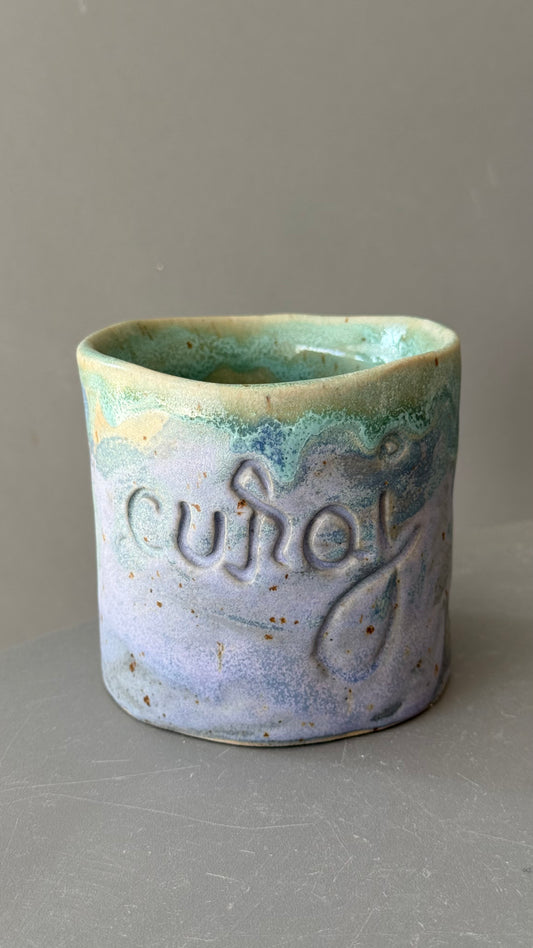 Cana Latte cu mesaj "Curaj"