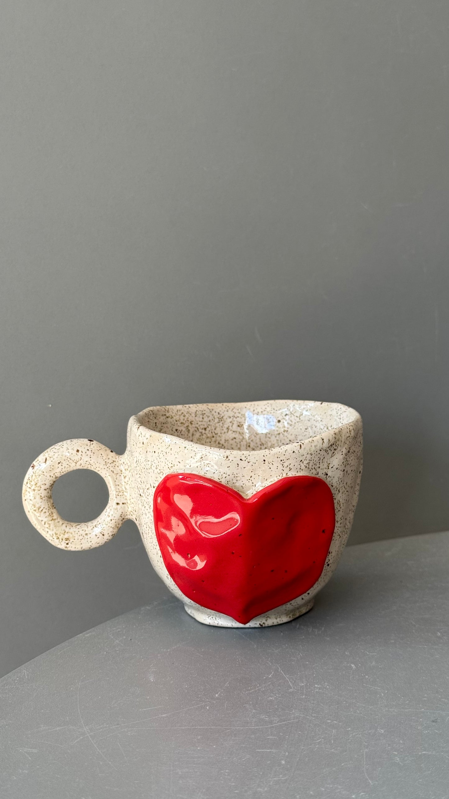 Cana Cappuccino Ceramica Red Heart