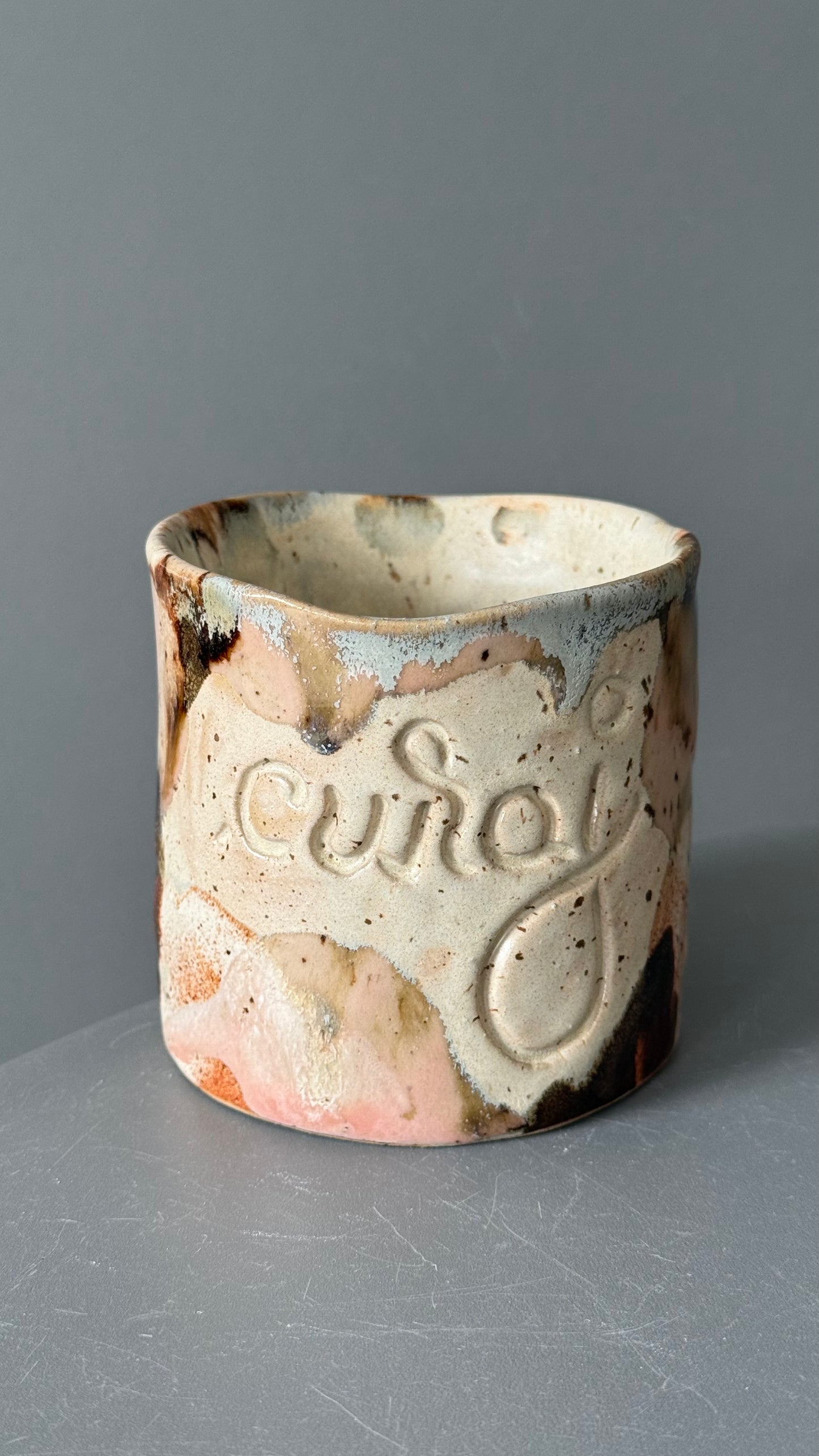 Cana Latte cu mesaj "Curaj"