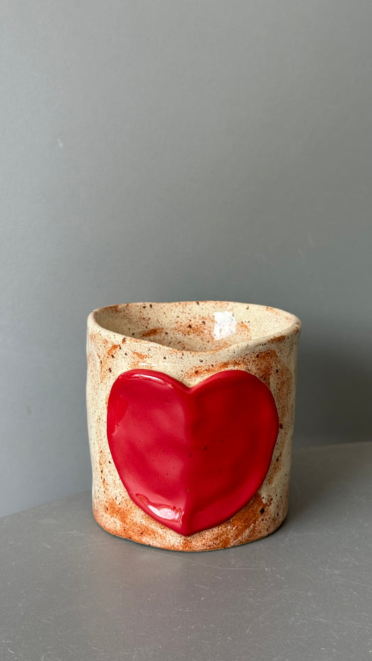 Cana Ceramica Latte Red Heart