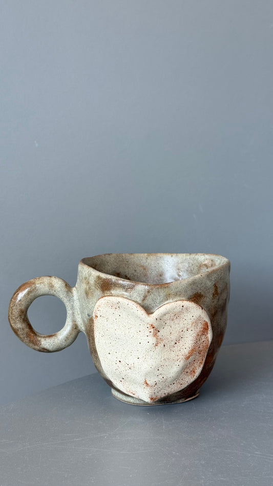 Cana Cappuccino Ceramica Beige Heart