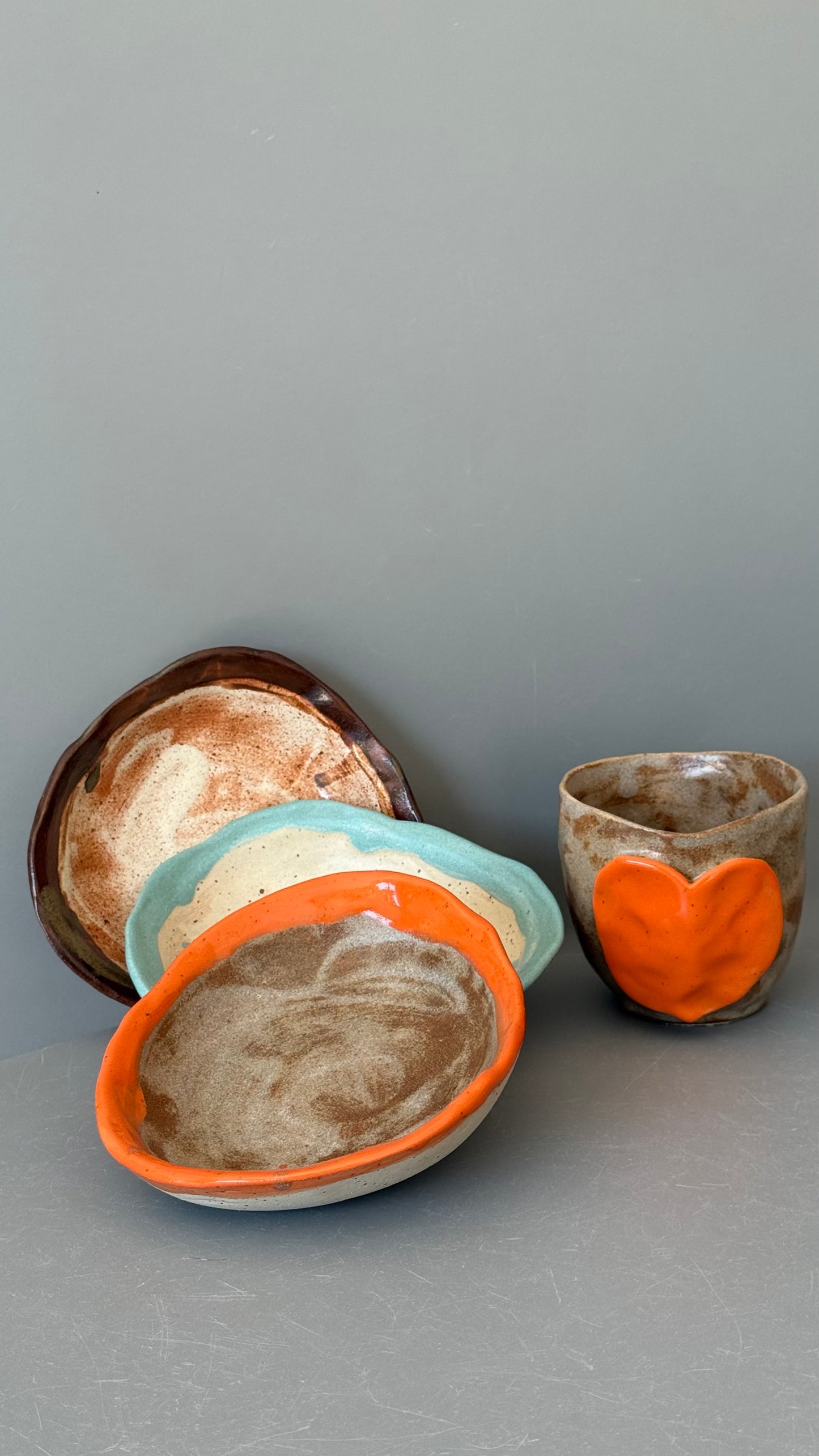 Set 3 boluri din ceramica "Aquarelle"