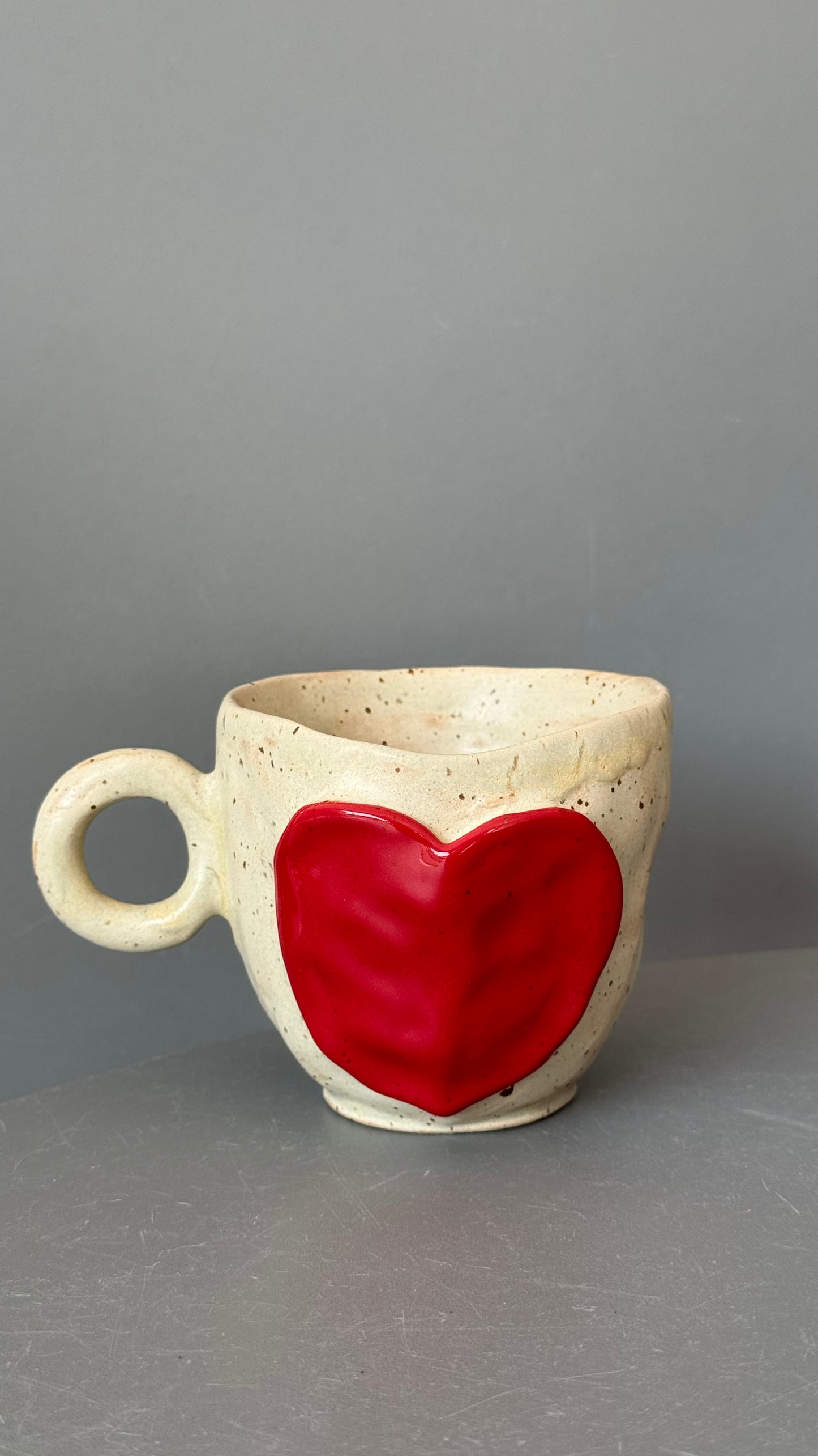 Cana Ceramica Cappuccino Red Heart