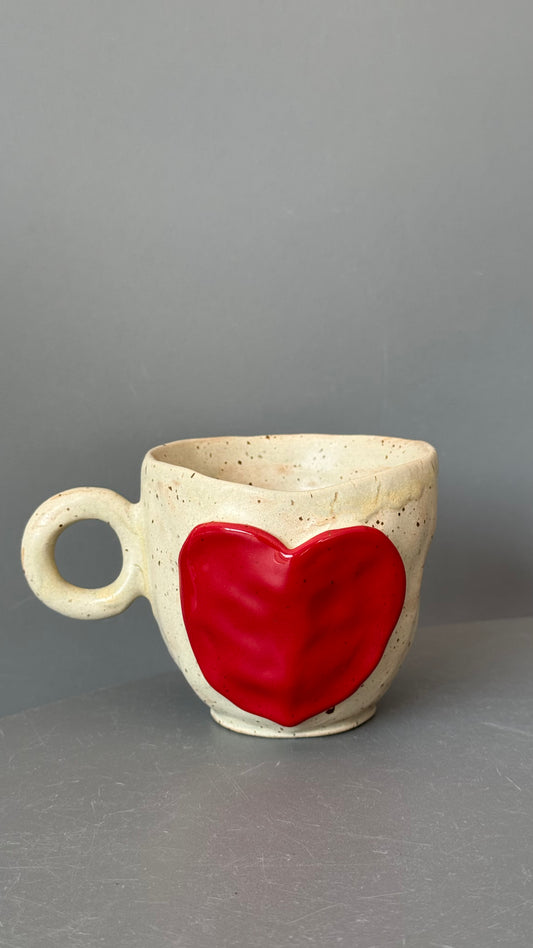 Cana Ceramica Cappuccino Red Heart