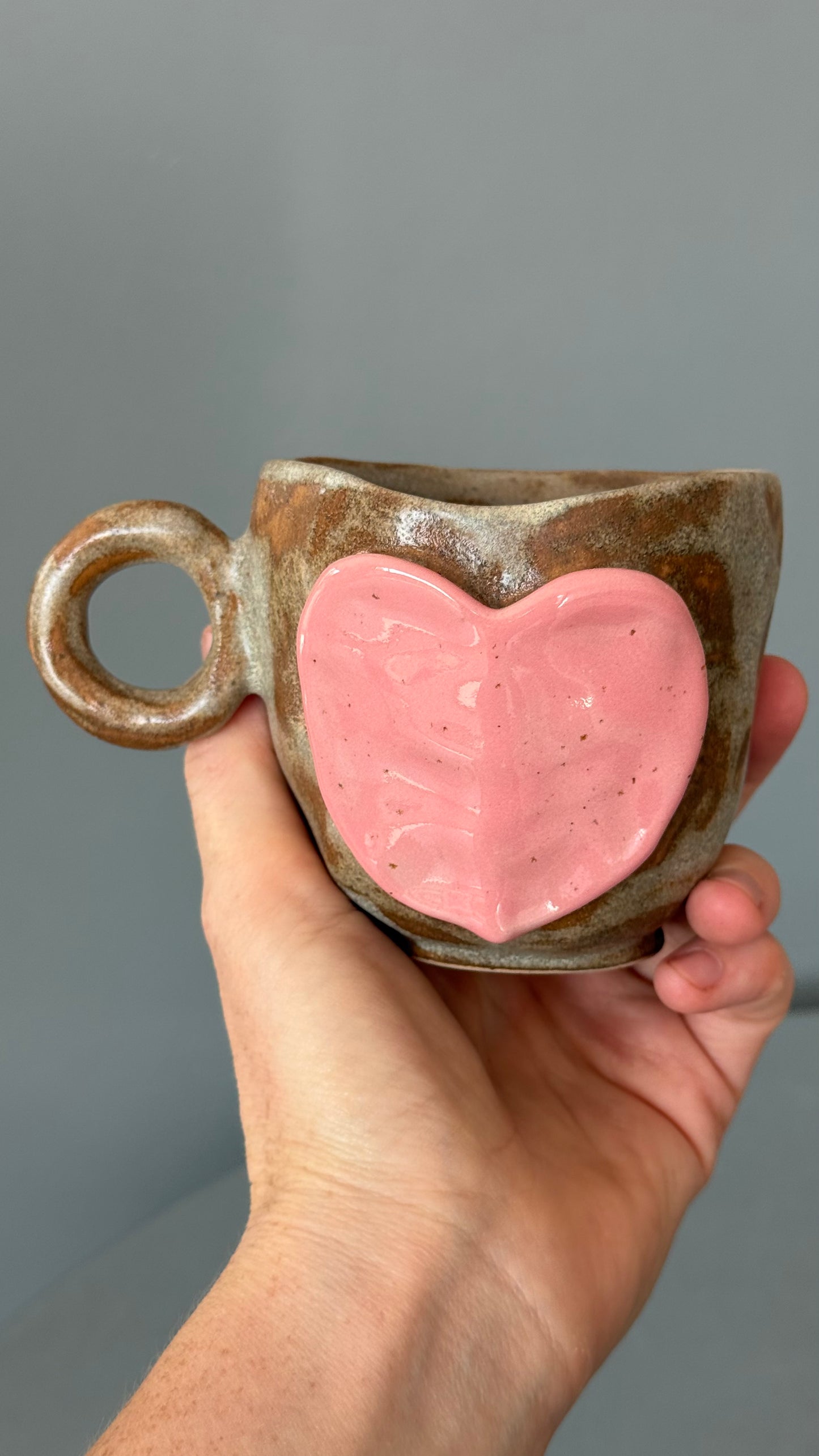Cana Ceramica Cappuccino Pink Heart