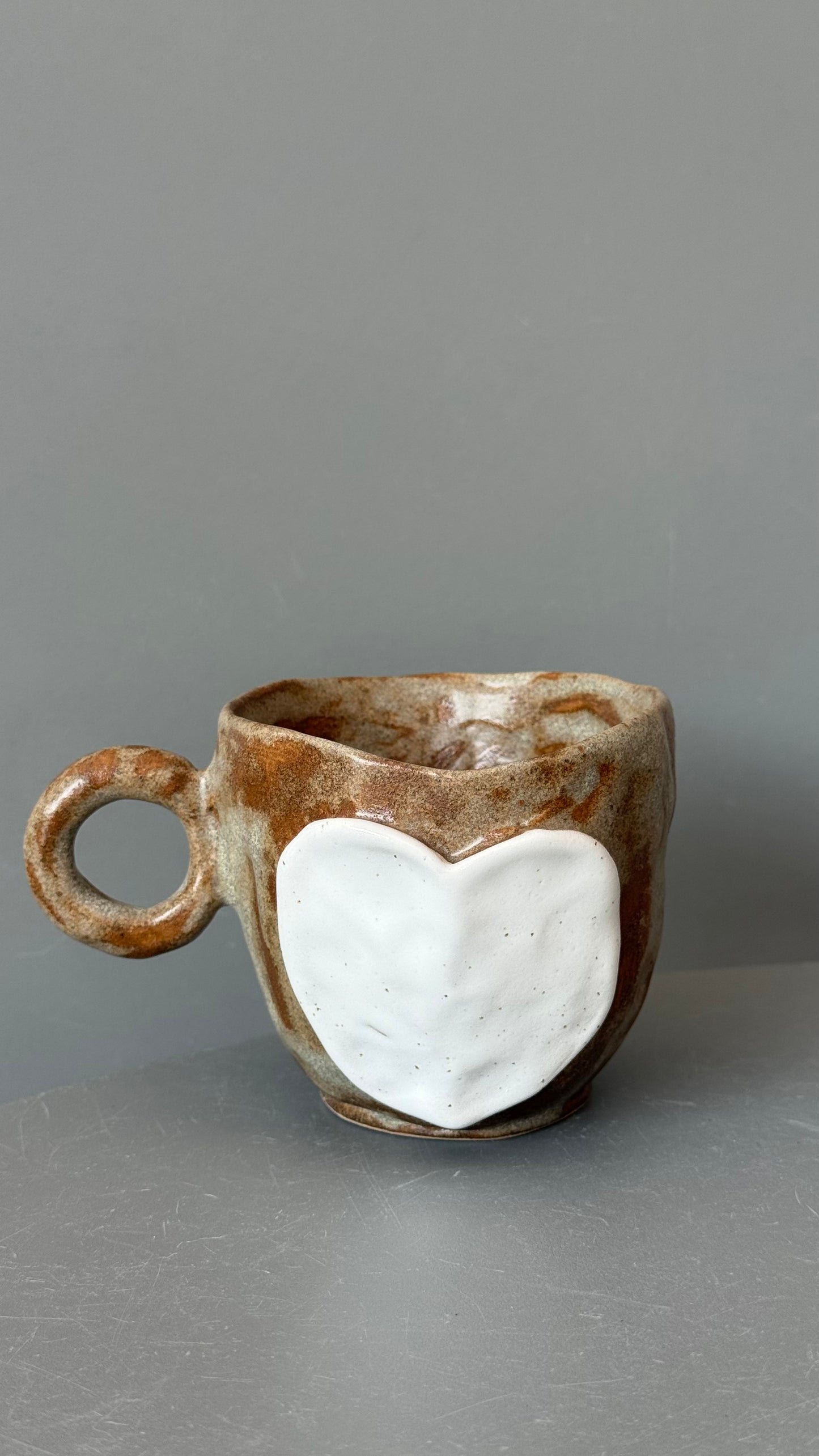Cana Ceramica Cappuccino White Heart
